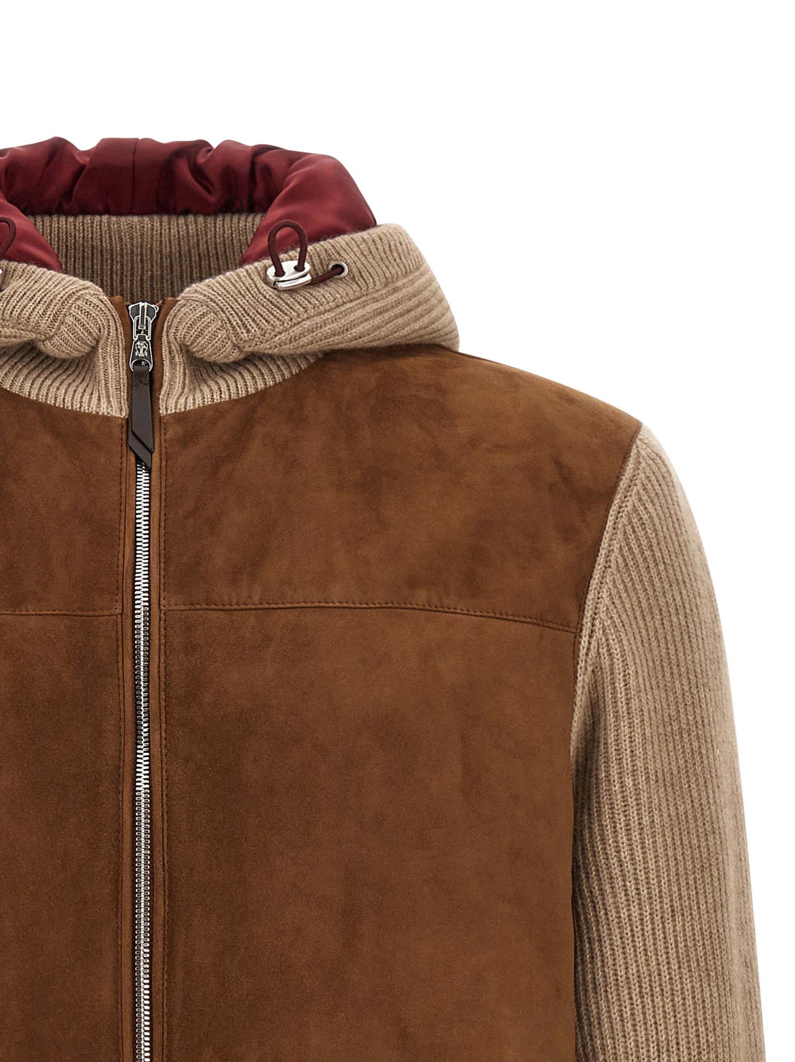 Brunello Cucinelli Suede And Cashmere Bomber Jacket - view 3