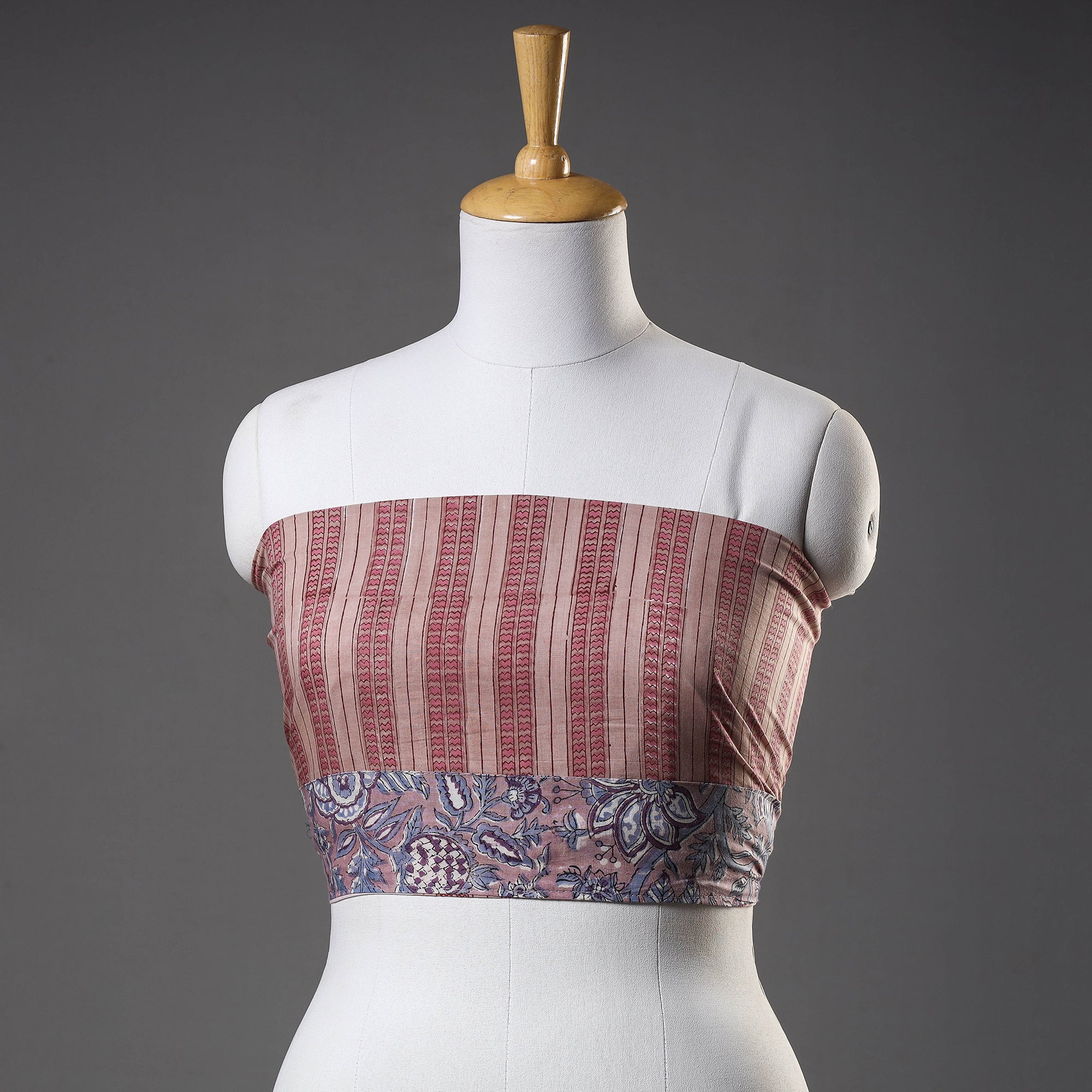 NOORI BAZAR Brown - Sanganeri Block Printed Cotton Blouse Piece