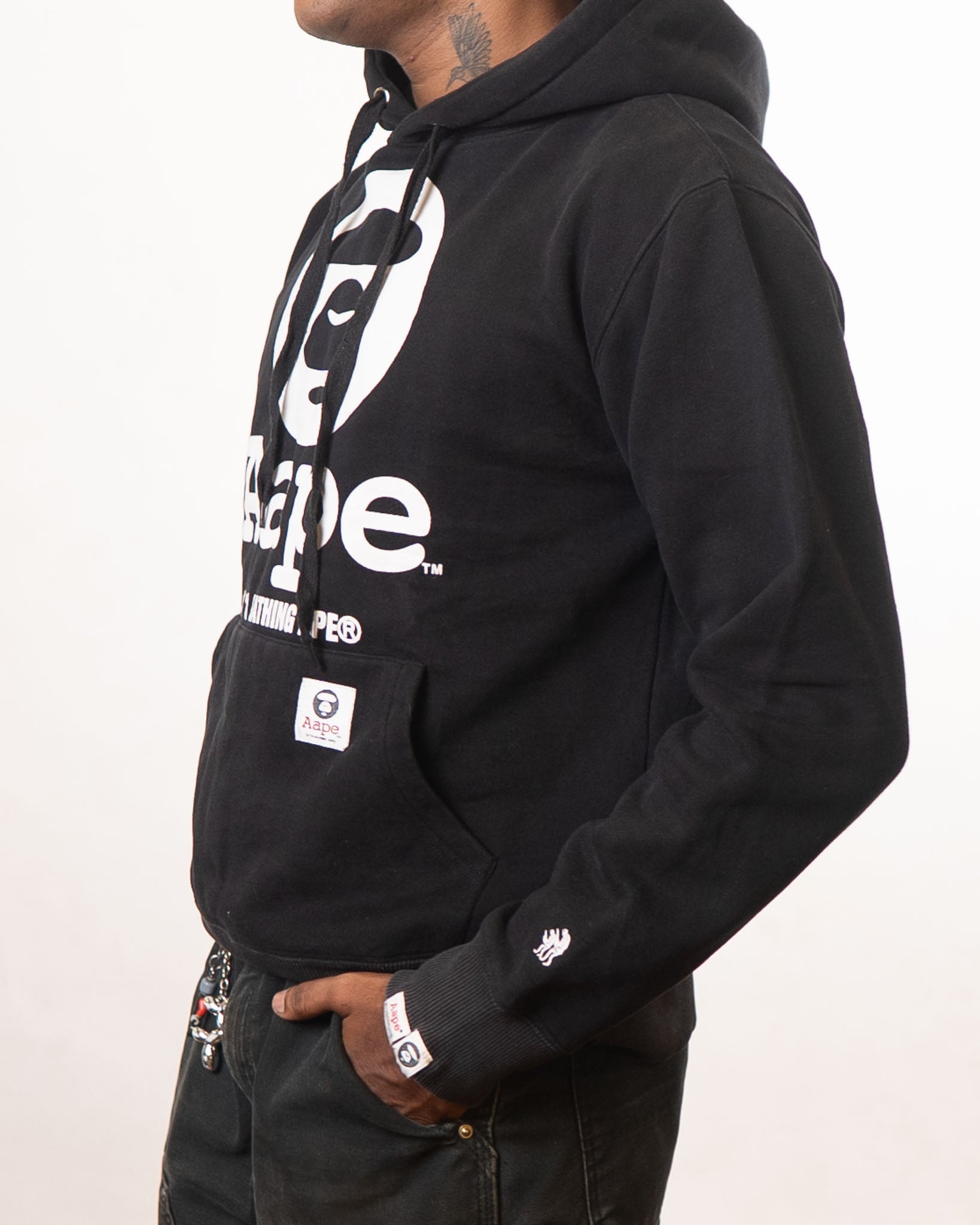 AAPE BY BAPE Bape Classic Face Black Hoodie - view 2