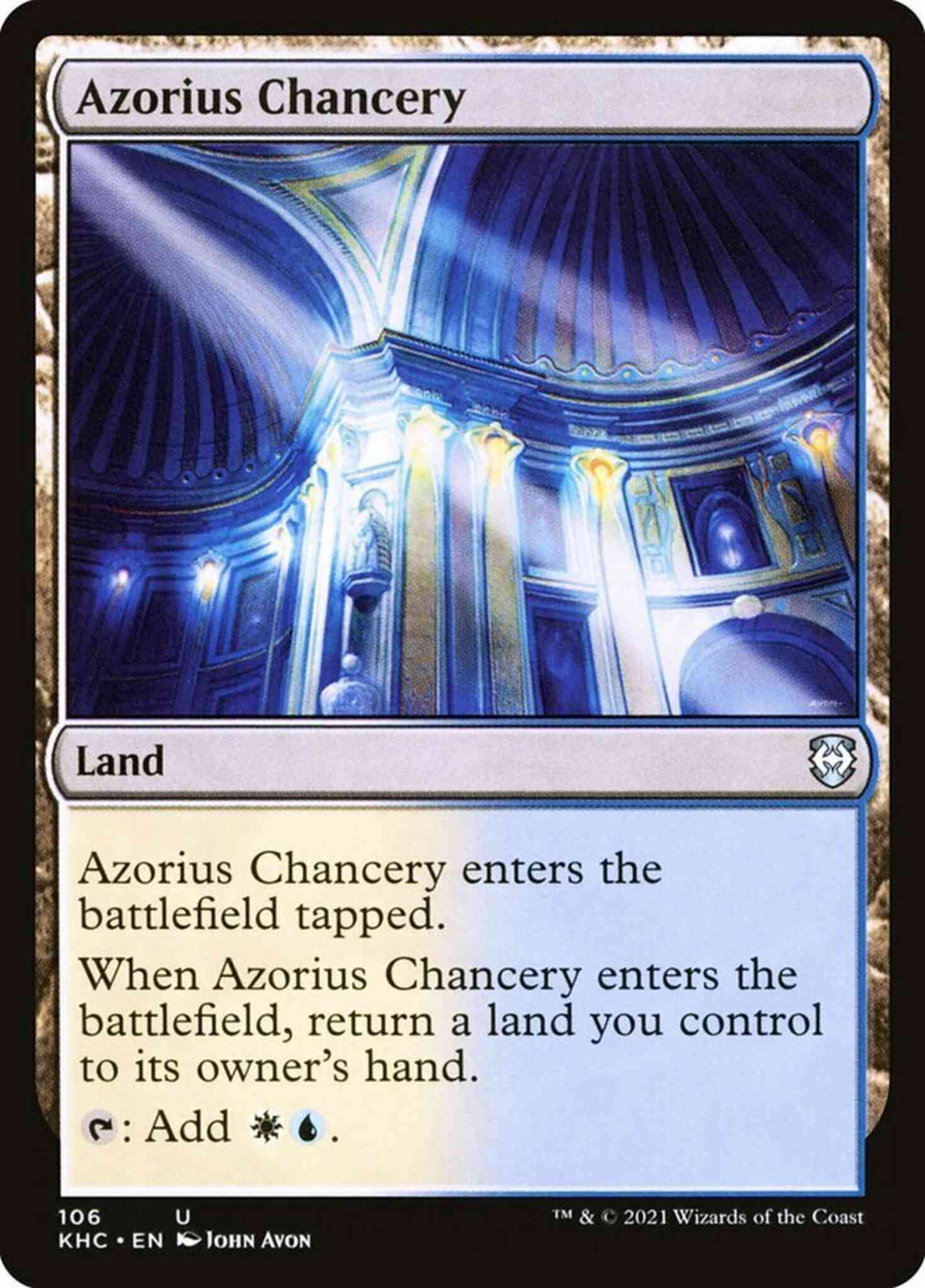 Azorius chancery 106 – Magic Azorius Chancery [106] [Kaldheim Commander] [Non-Foil]