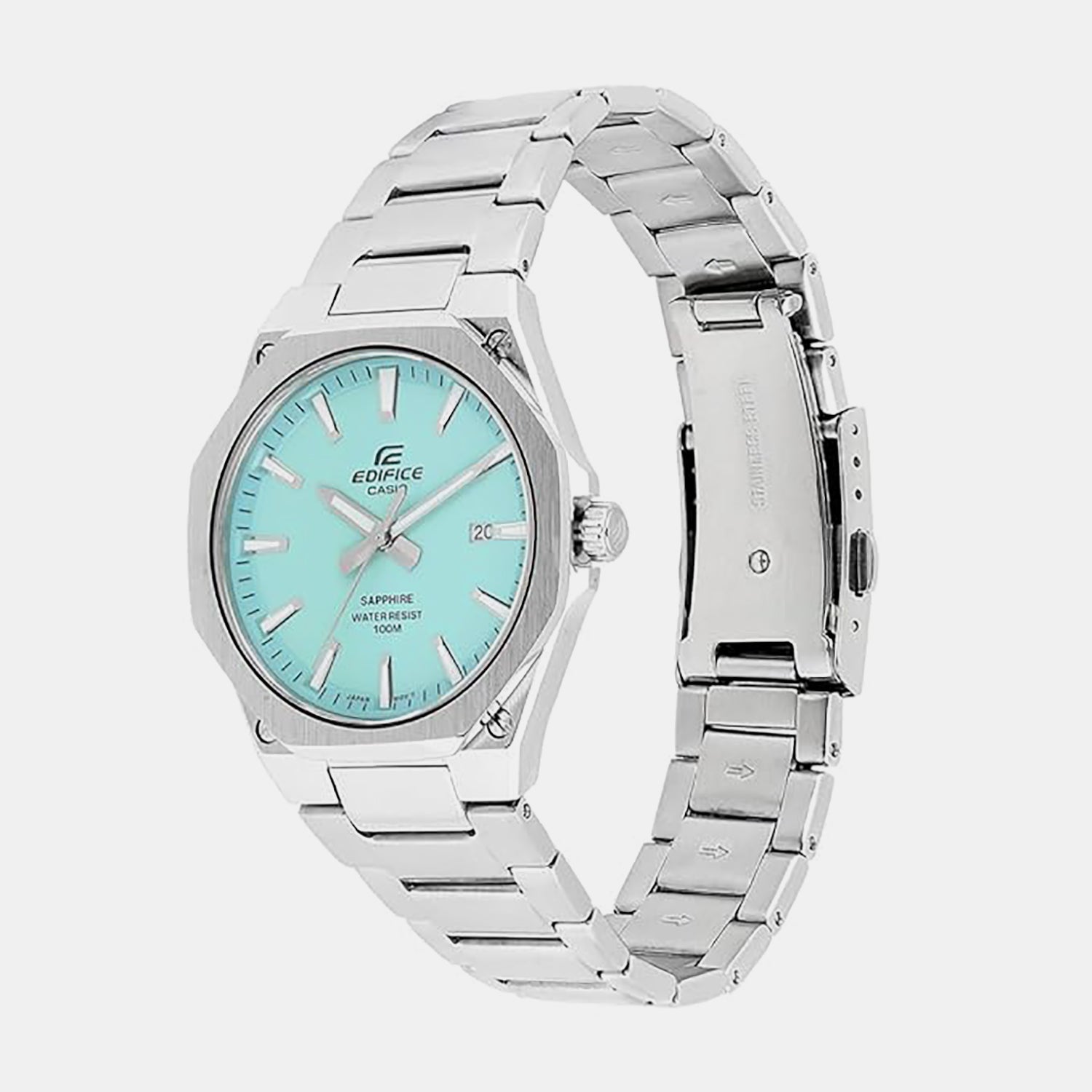 Casio Edifice Men Quartz Turquoise Blue Dial Analog Stainless Steel Watch ED604 - view 2