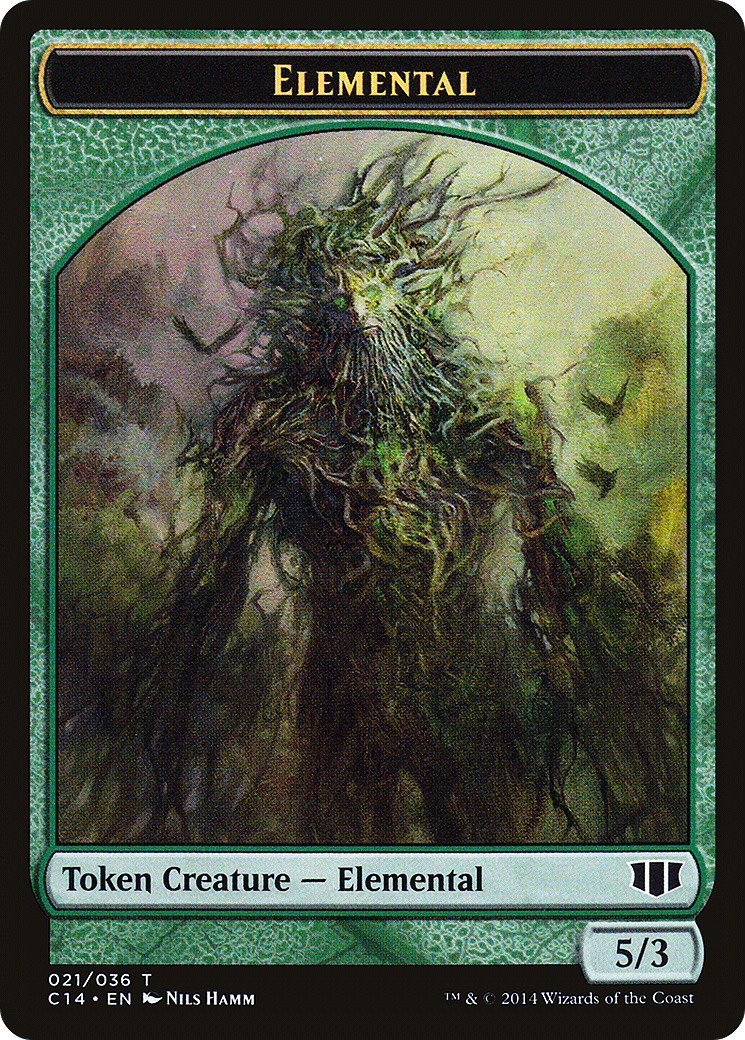Magic Beast Token (19) // Elemental Token (21) [Commander 2014 Tokens] [Non-Foil] - view 2