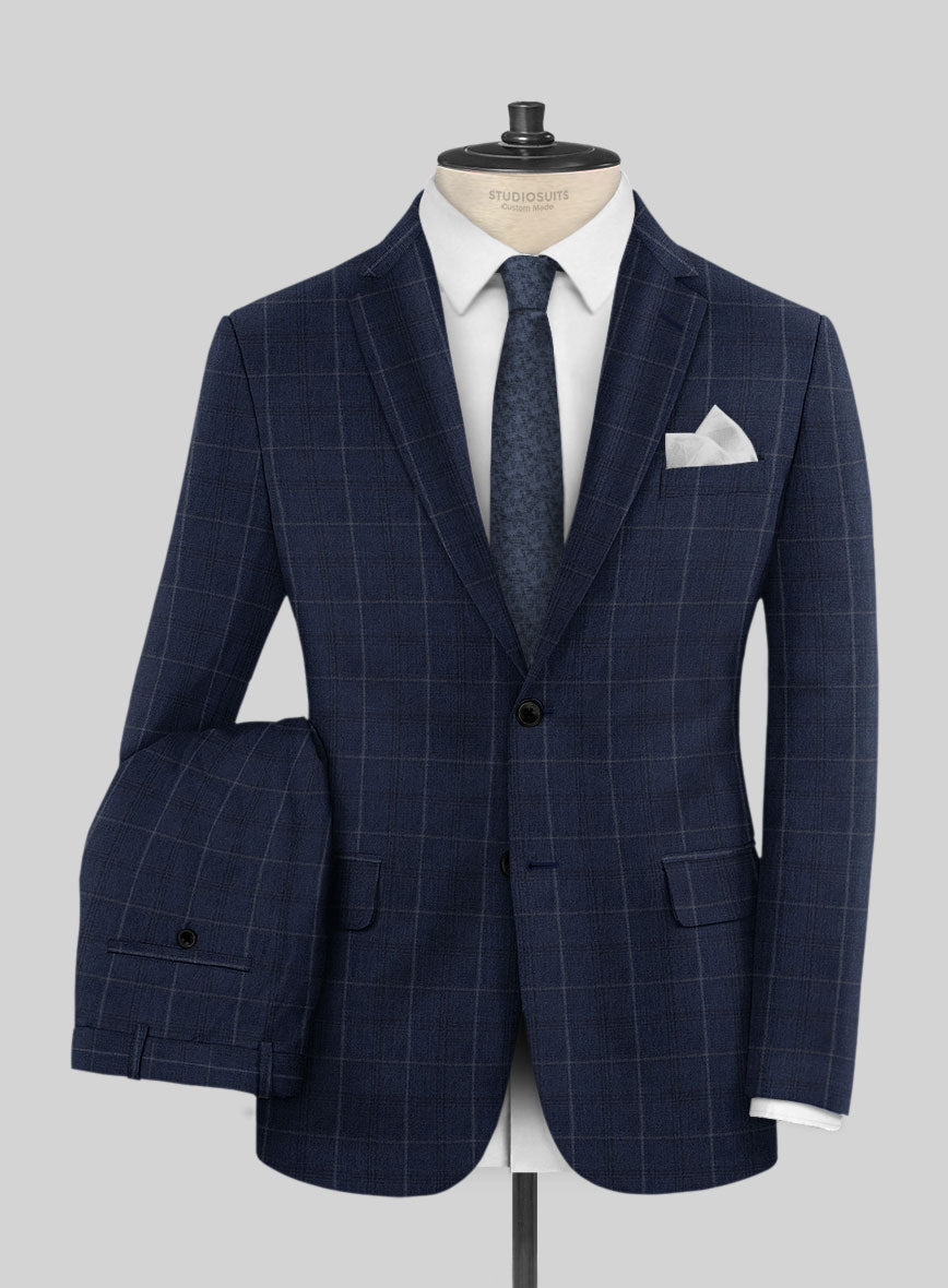 StudioSuits Reda Trivon Blue Checks Wool Suit