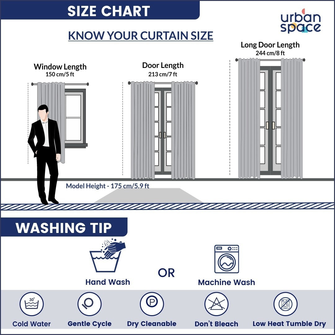 Urban Space -Home Furnishing Store Premium 100% Cotton Curtain for Window & Curtains for Door - Pack of 1 Curtain, Blue Pelican - view 2