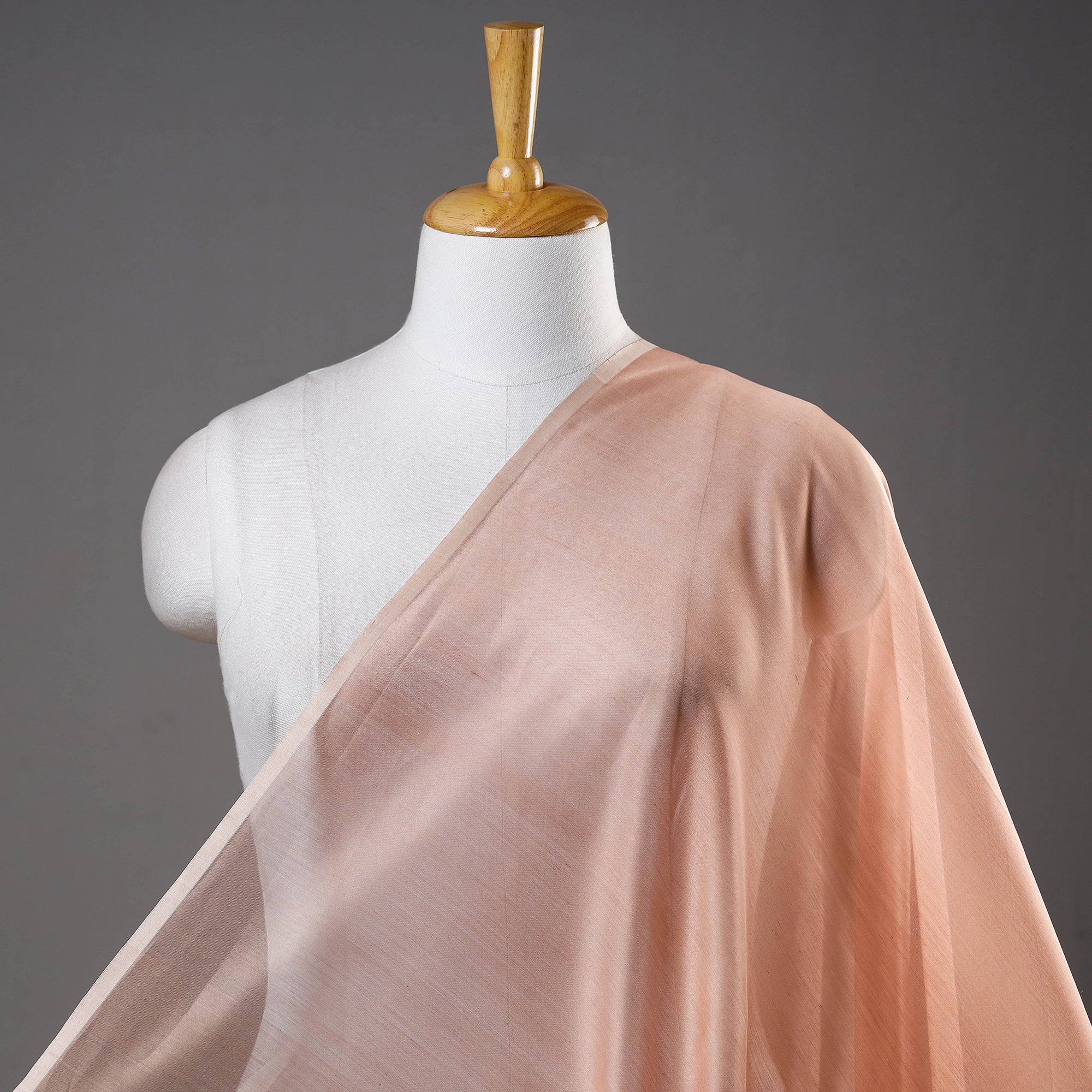 ITOKRI CRAFTS INITIATIVE Brown - Maheshwari Silk Cotton Handloom Fabric