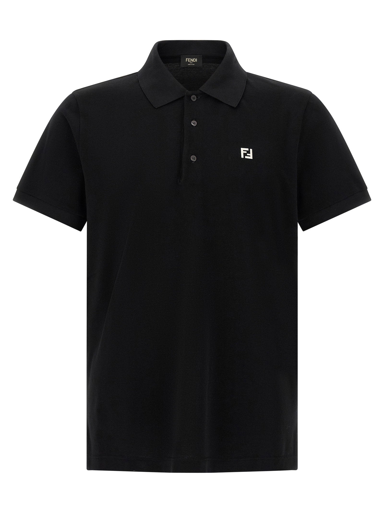 Fendi Ff Metallic Logo Polo Shirt – 100% cotton