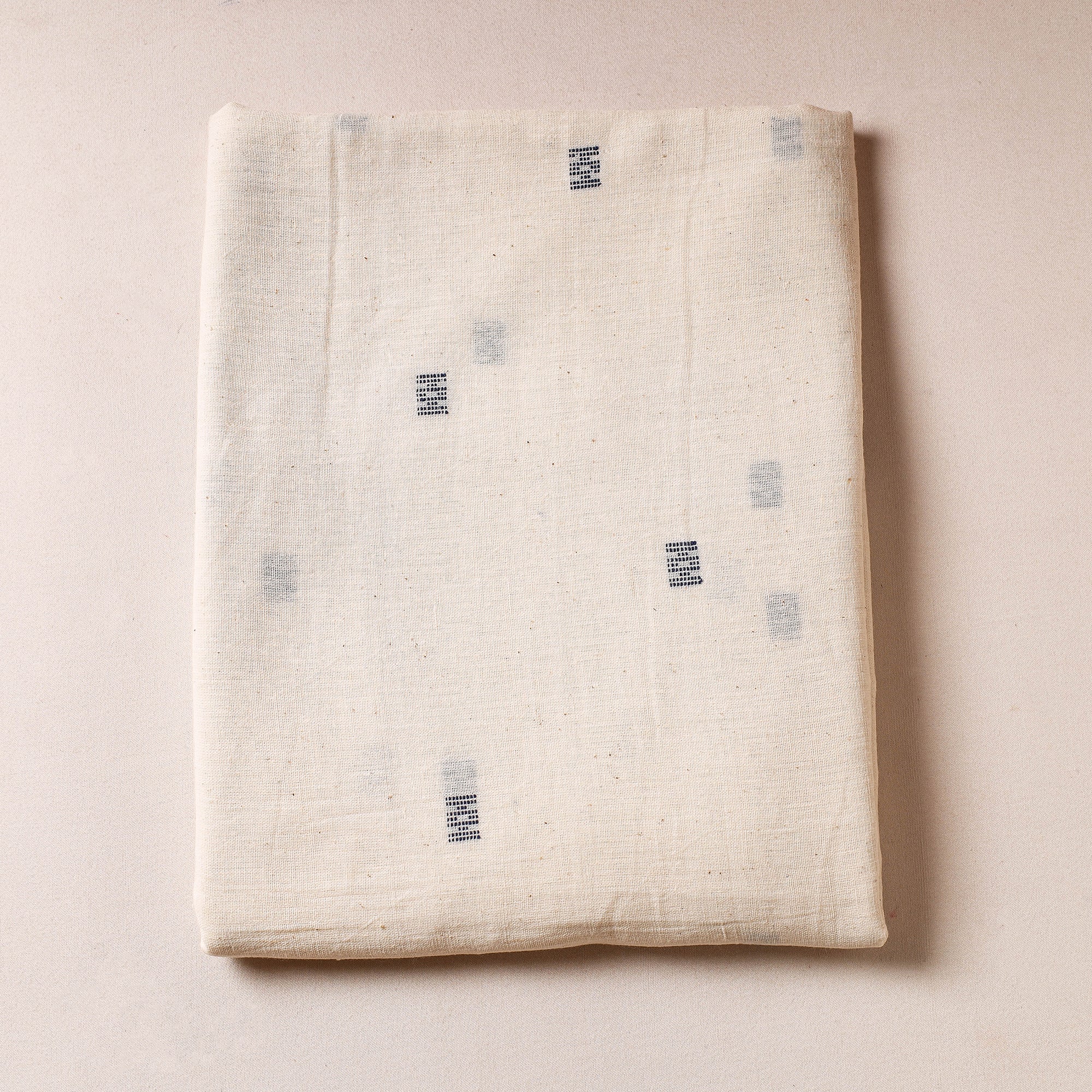 KACHCHH JI CHHAAP Beige - Organic Kala Cotton Handloom Buti Precut Fabric