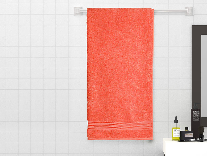 100 cotton bath – Spaces India Grape Fruit - Red 100% Cotton Bath Towel - Atrium Plus By Spaces