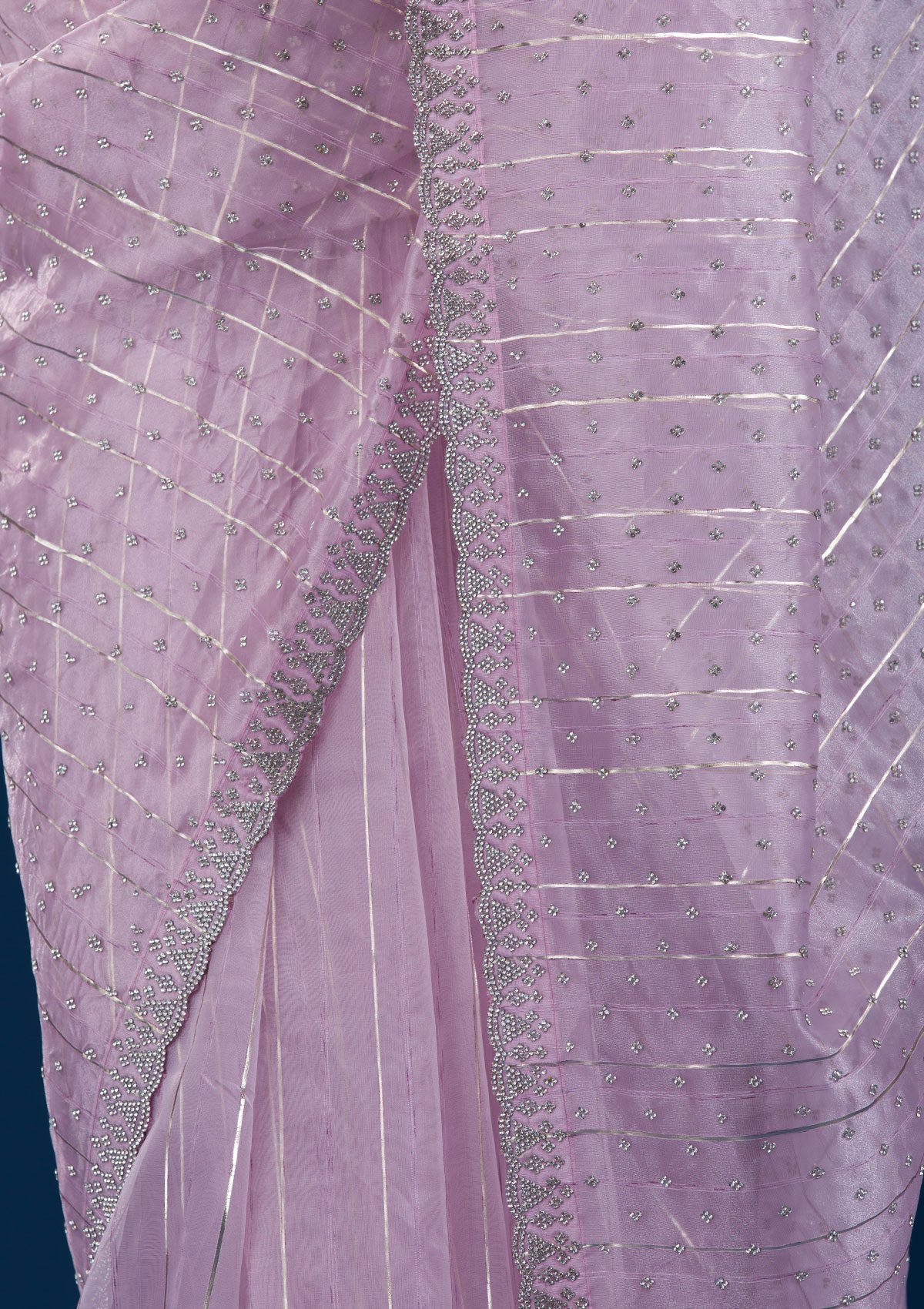 Koskii Lavender Stonework Tissue Saree – Women's - view 7