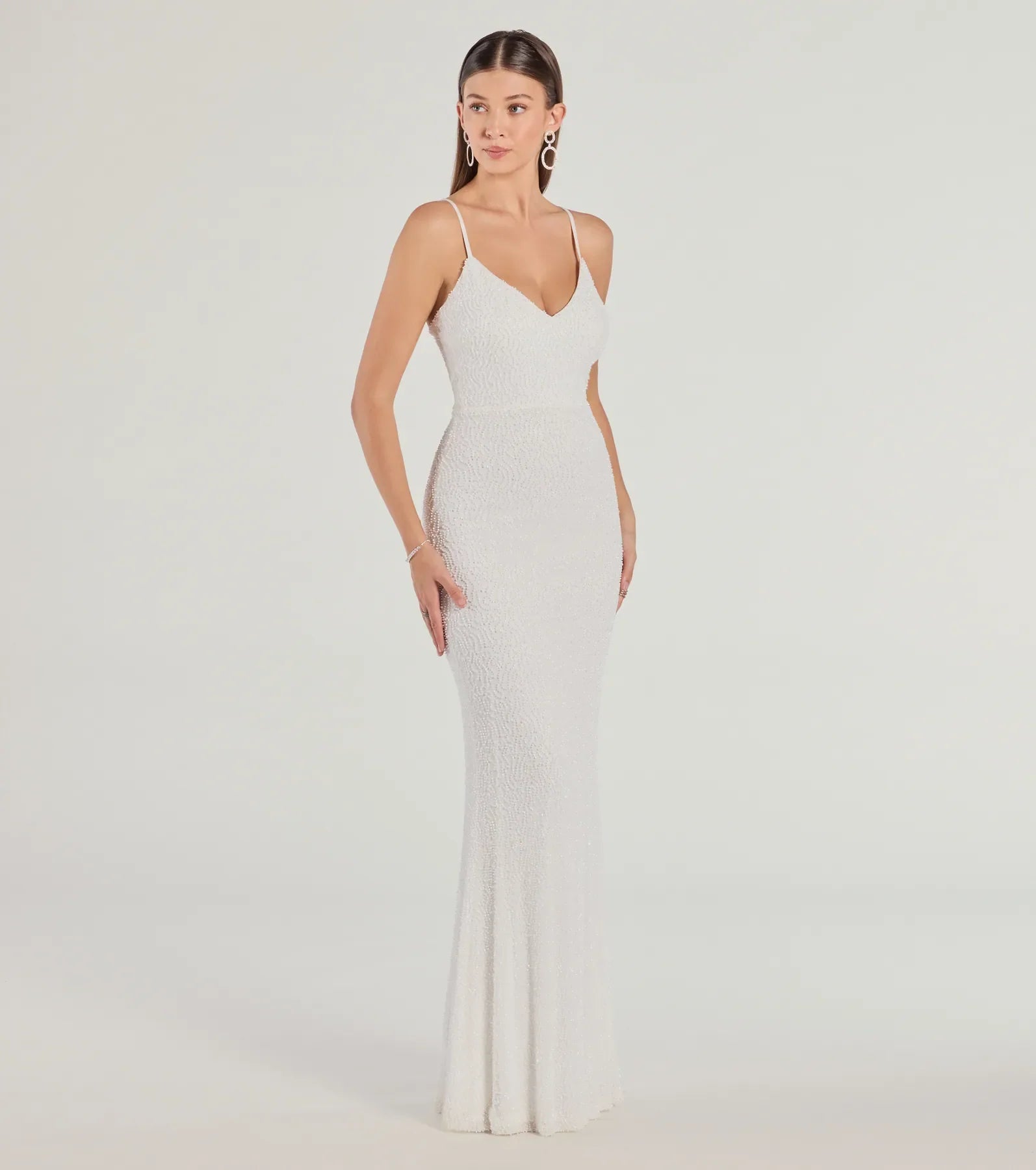 Windsor Rani Sleeveless Strappy Open-Back Beaded Mermaid Dress - view 4