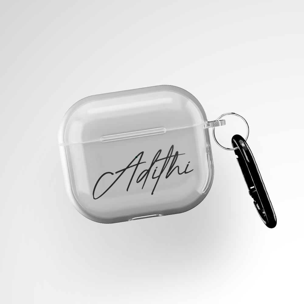 Cover It Up Custom Cursive Name Clear Airpods 3rd Gen Case Covers