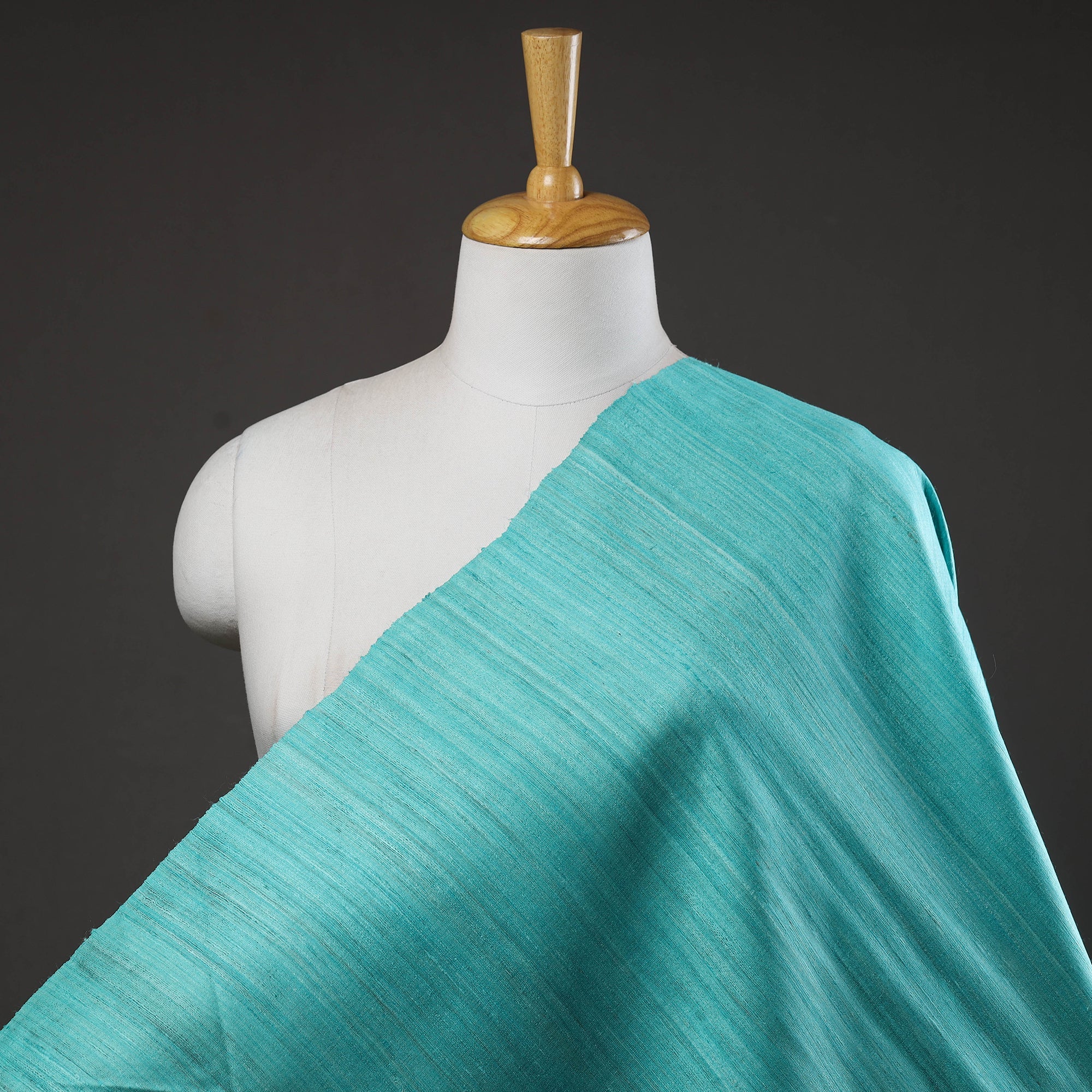 ITOKRI CRAFTS INITIATIVE Blue - Bhagalpuri Handwoven Pure Desi Tussar Silk Fabric 16
