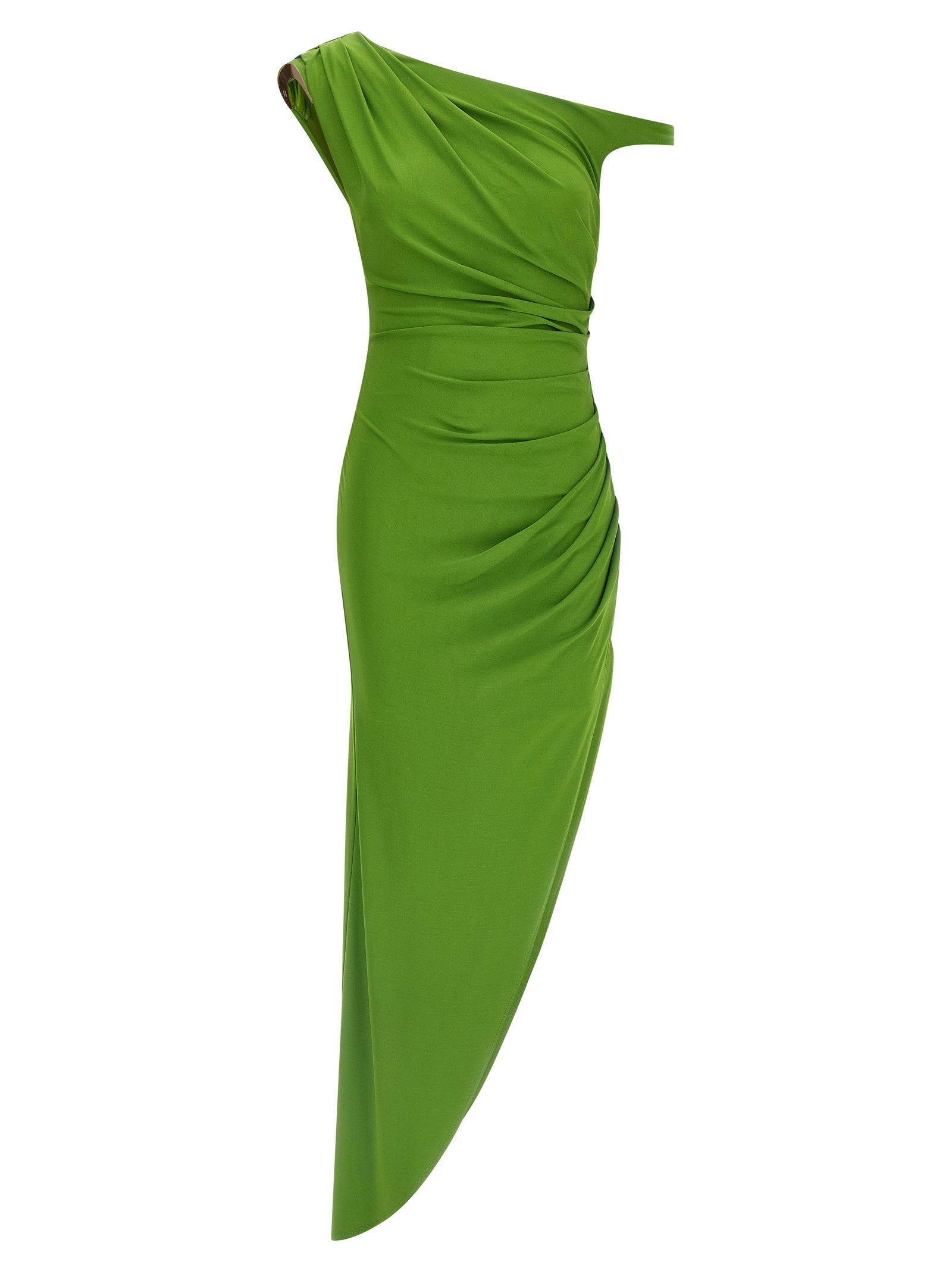 Elisabetta Franchi Jewel Shoulder Dress – 95% viscose, 5% elastane