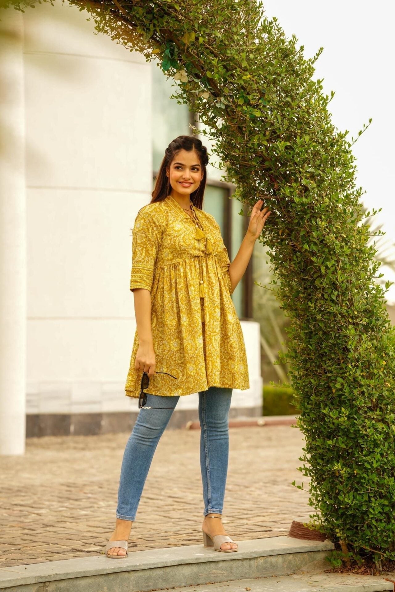 Idaho-o Mustard cotton top