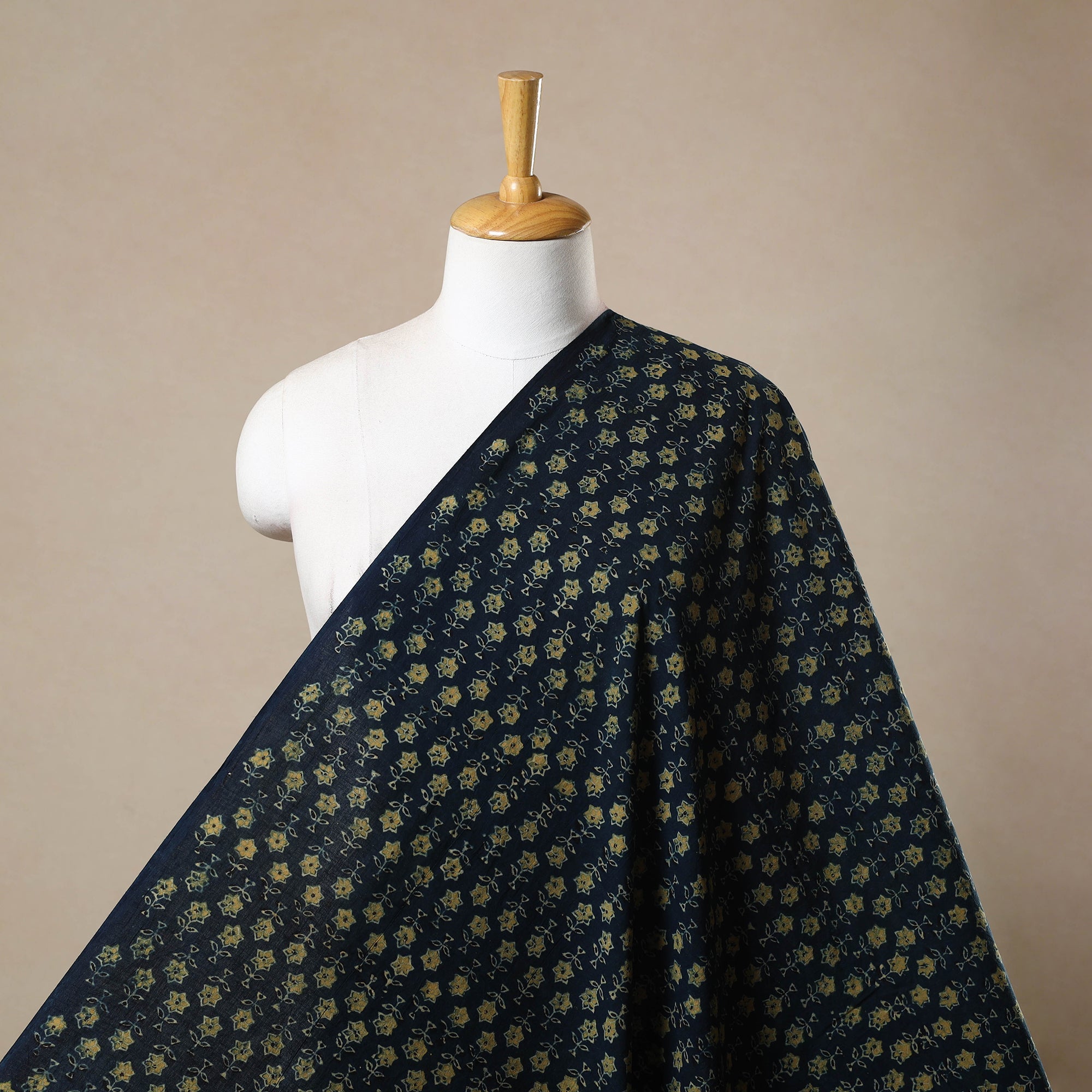 KACHCHH JI CHHAAP Blue - Block Print Cotton Natural Dyed Ajrakh Fabric 58