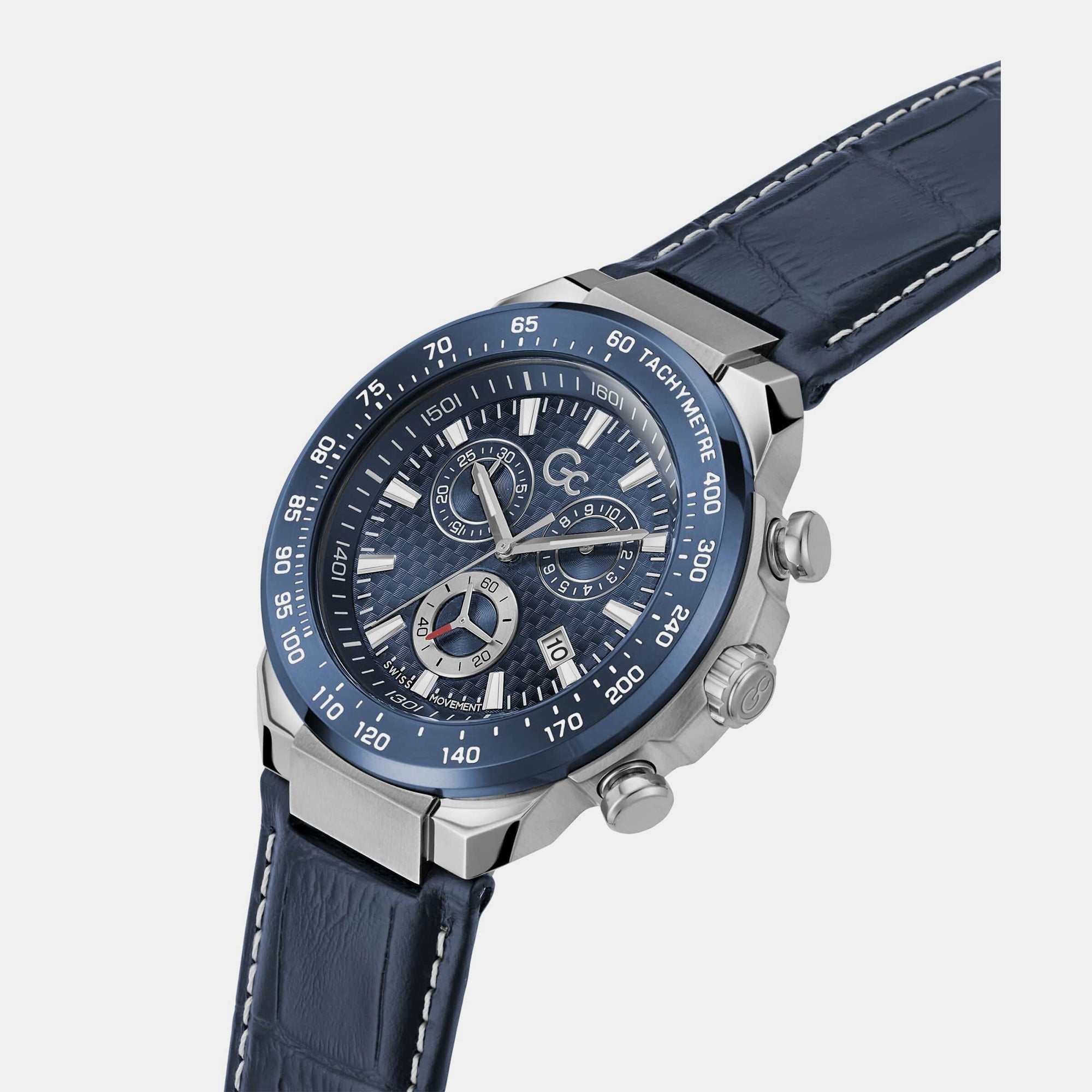 GC First Class Chrono Men Quartz Blue Dial Chronograph Leather Watch Z35004G7MF - view 4