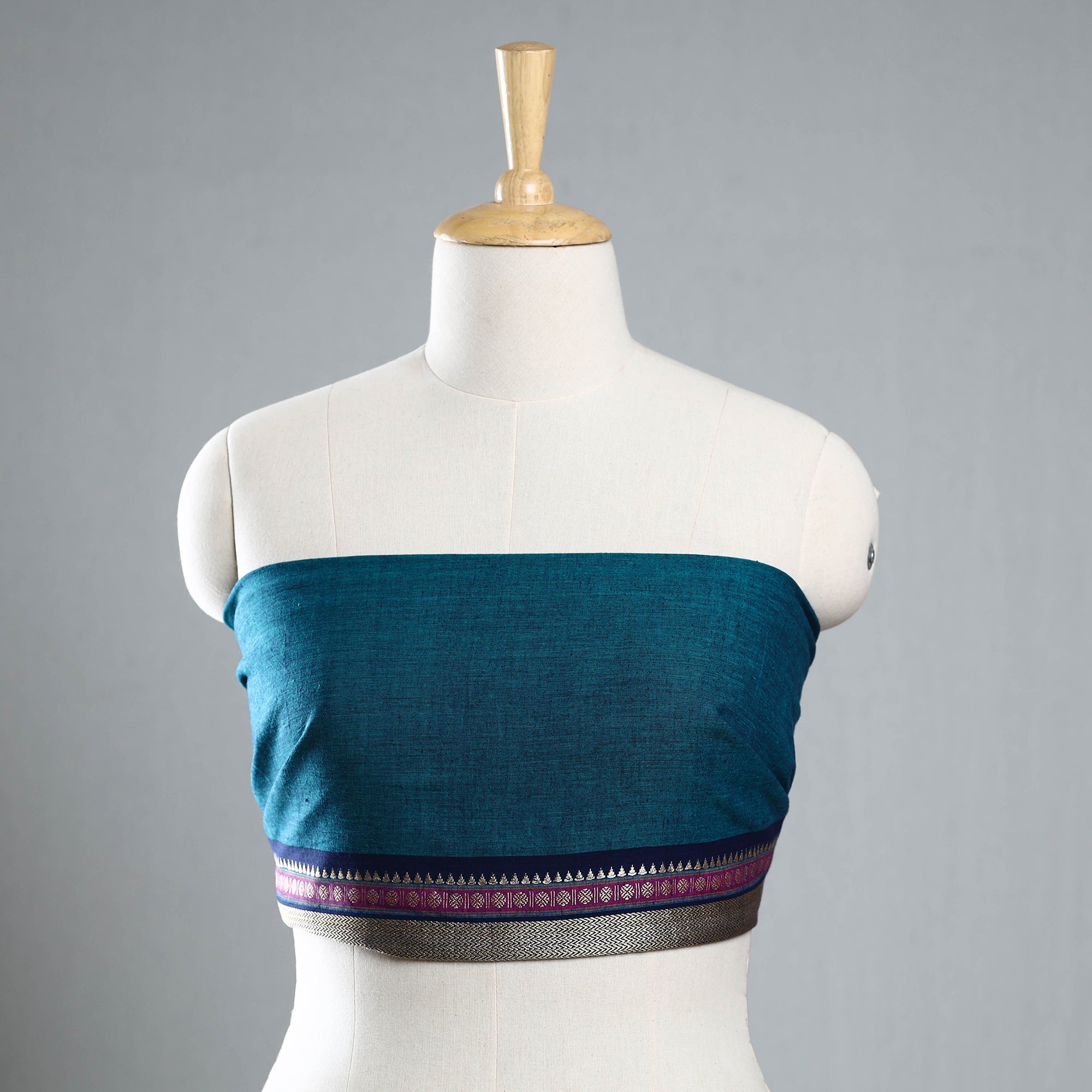 NOORI BAZAR Blue - Dharwad Cotton Blouse Piece 15