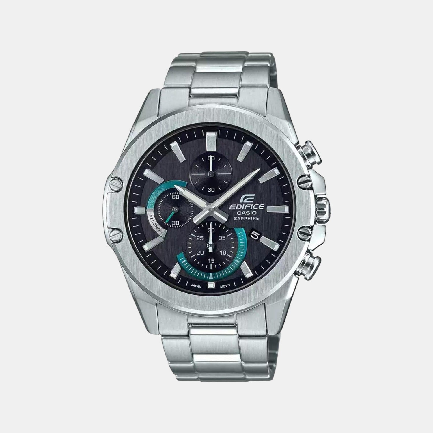Casio Edifice Men Quartz Black Dial Chronograph Stainless Steel Watch EX506