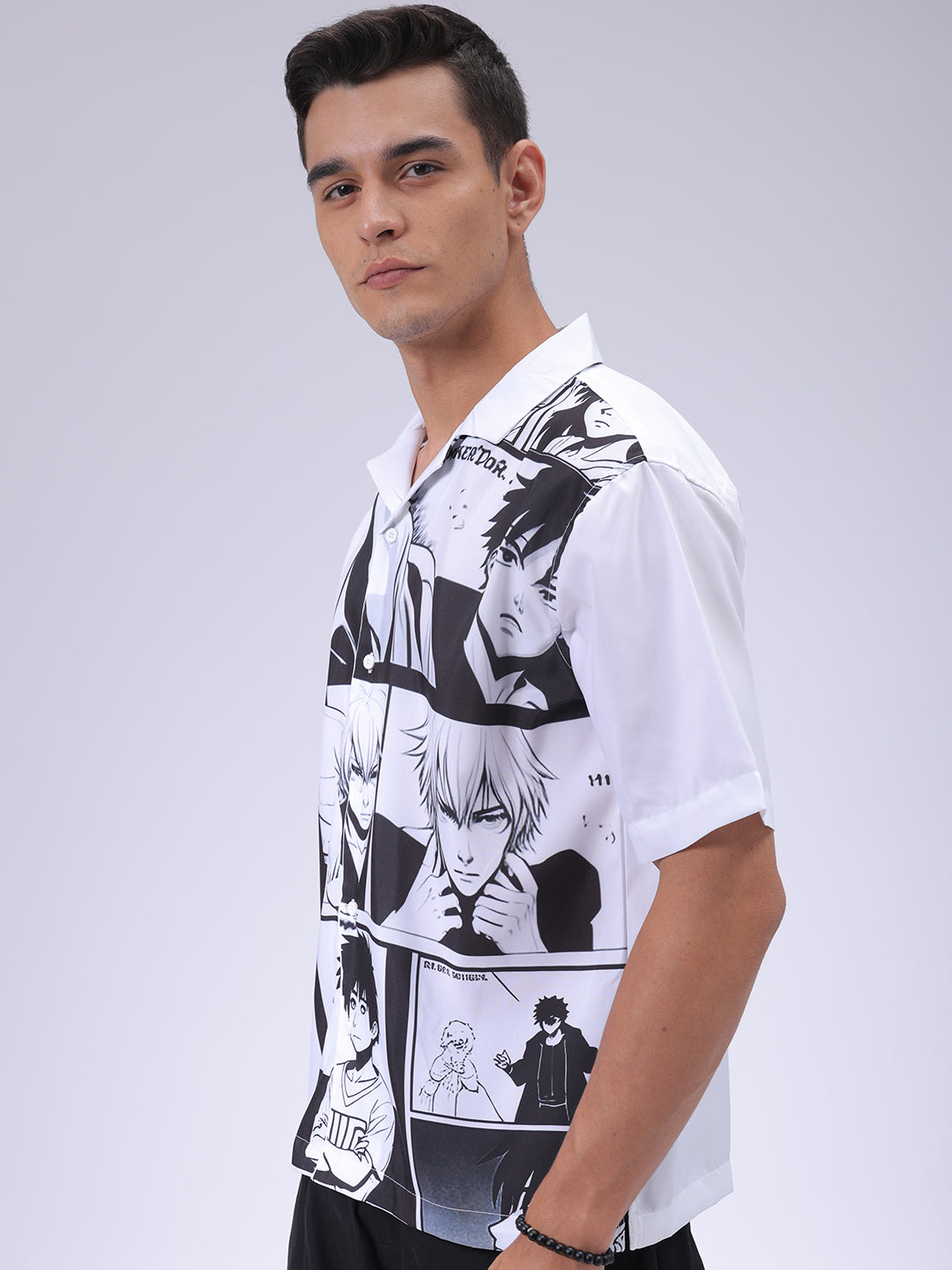 The Indian Garage Co Men's Black Oversized Fit Graphic Shirt - view 3