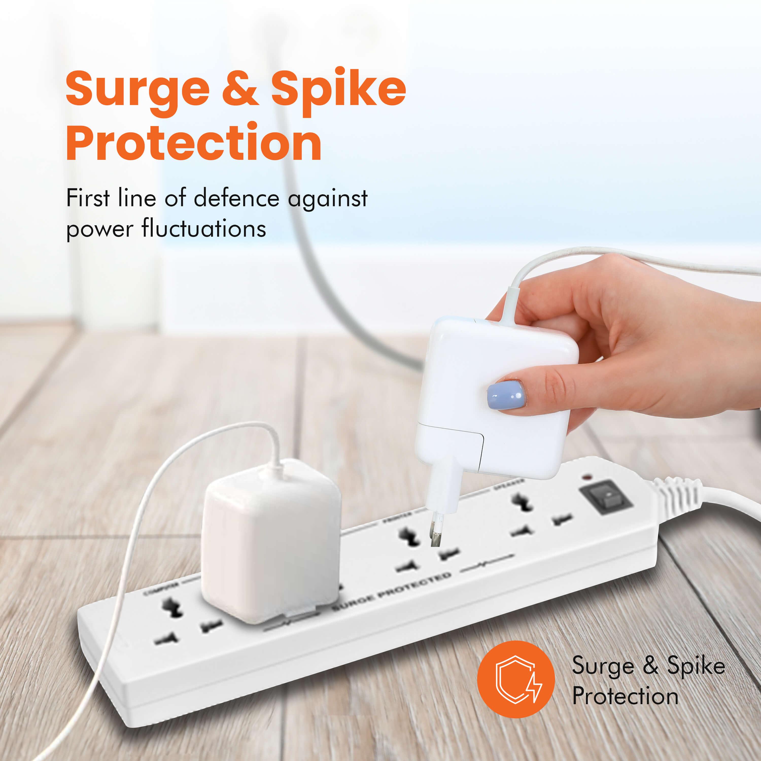 orientelectric 4 Socket Extension Board with 2 Metre Wire (White) - view 3