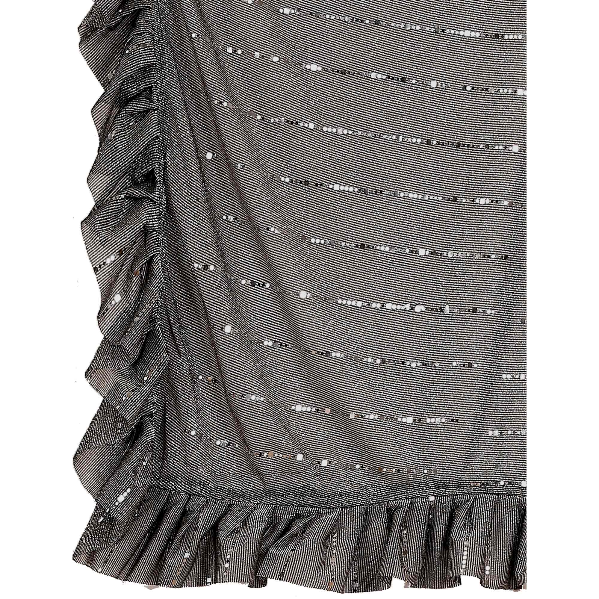 Peachmode Seller Grey Tikki Work Lycra Ready To Wear Ruffle Saree - view 8