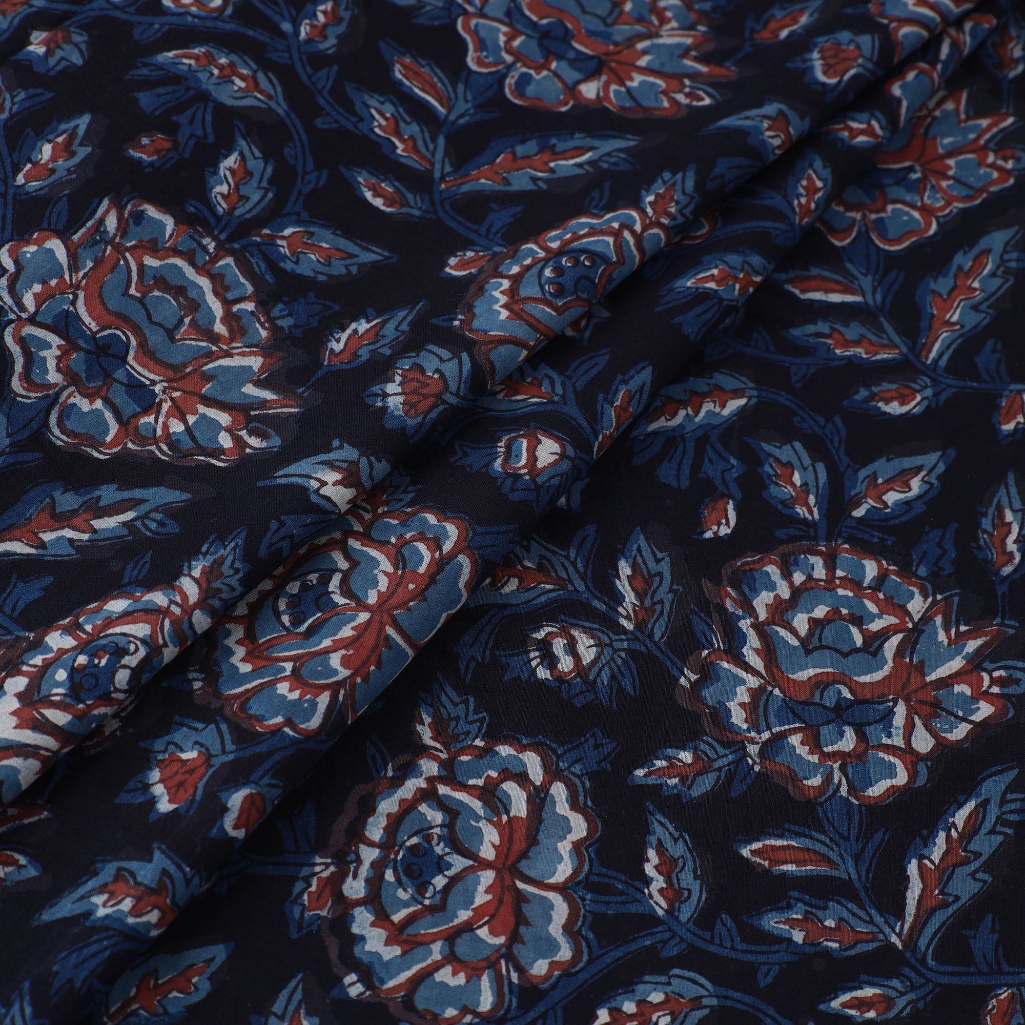 HAVELI CHRONICLES Blue - Block Printed Cotton Jahota Fabric 17 - view 2