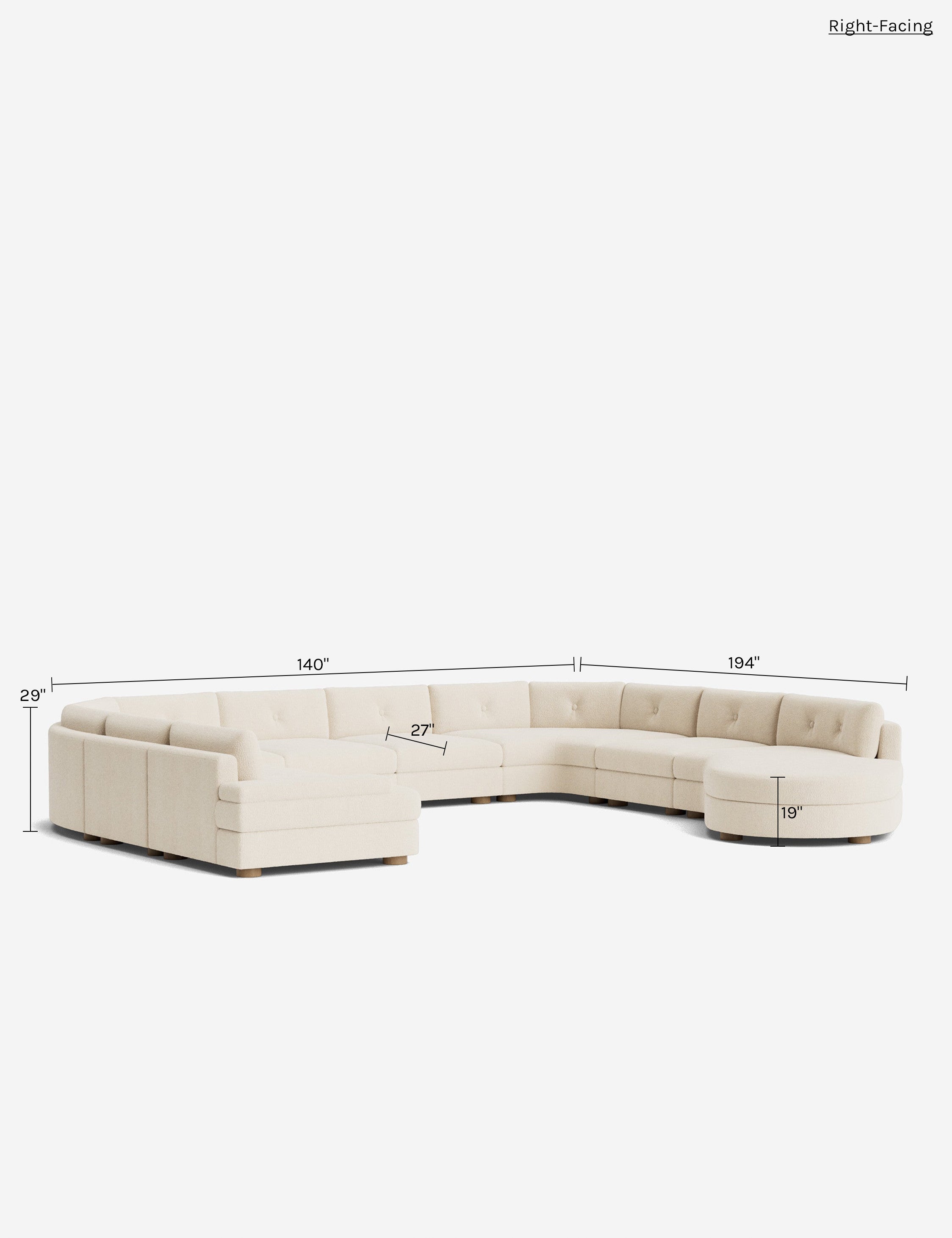 Lulu and Georgia Hill Modular U-Shaped Sectional Sofa - view 98