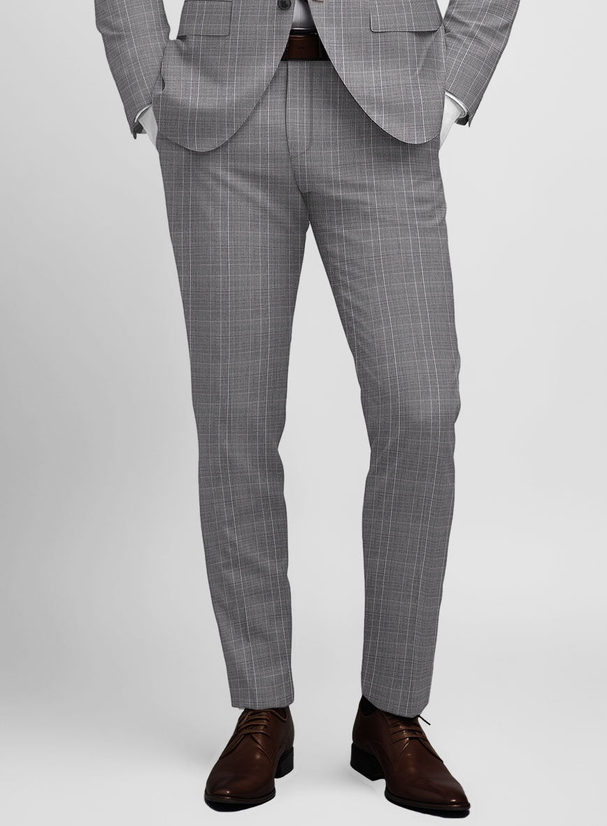 StudioSuits Napolean Canzo Glen Gray Blue Wool Pants - view 2