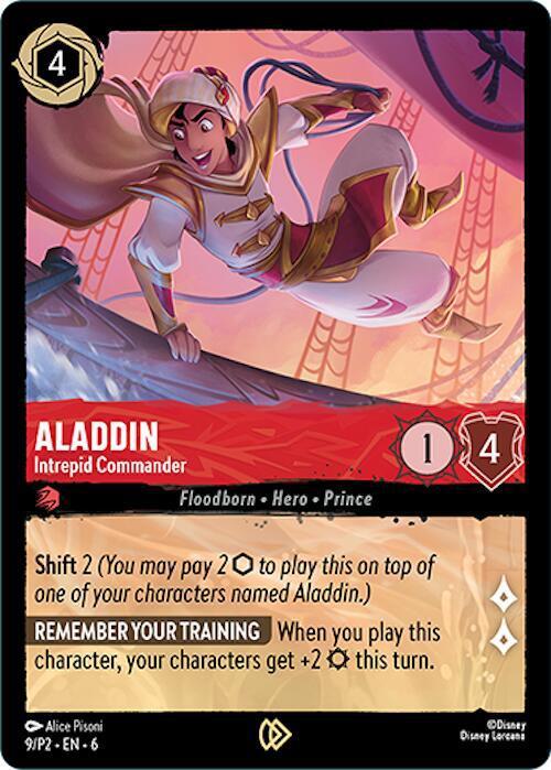 P2 disney lorcana – Aladdin - Intrepid Commander - 9/P2 [Disney Lorcana Promo Cards] [Cold Foil]