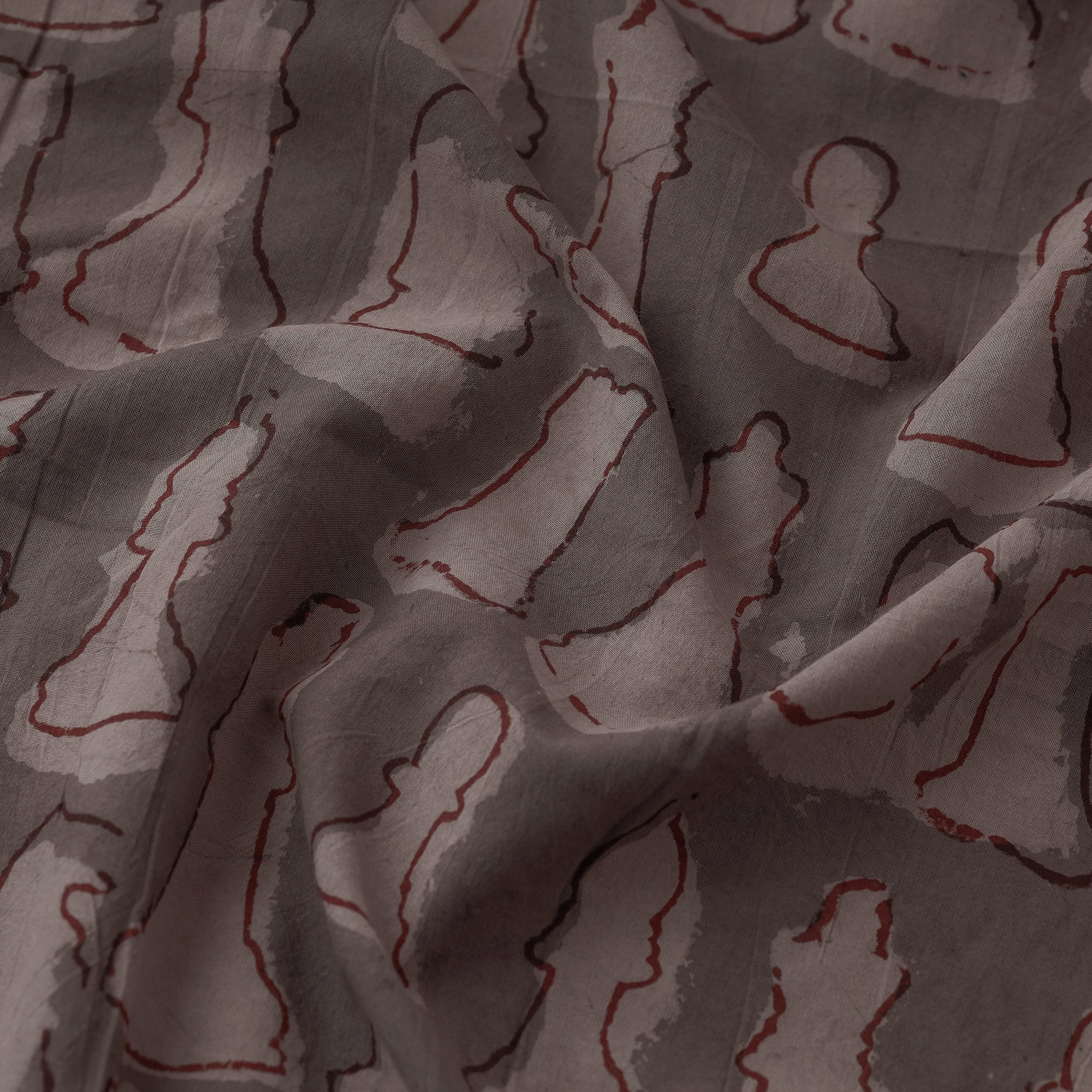 BINDAAS UNLIMITED Brown - Bindaas Block Printing Natural Dyed Cotton Fabric - view 2