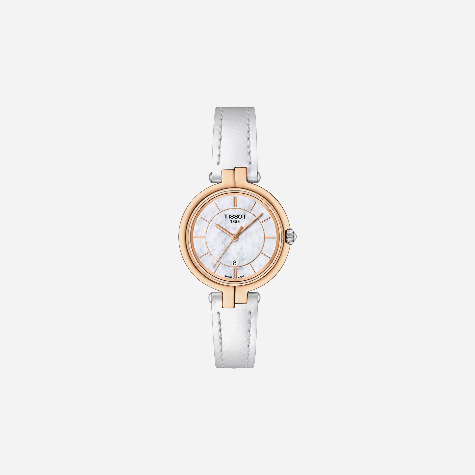Tissot Flamingo Silver Dial Rose Gold PVD 30mm