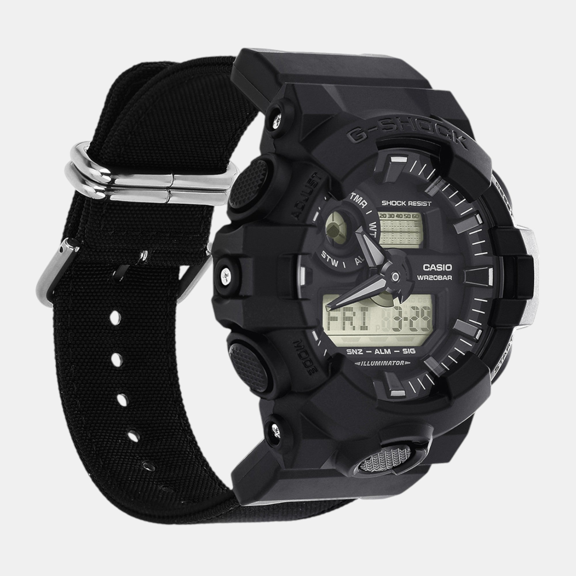 Casio G-Shock Men Quartz Black Dial Analog-Digital Fabric Watch G1525 - view 2