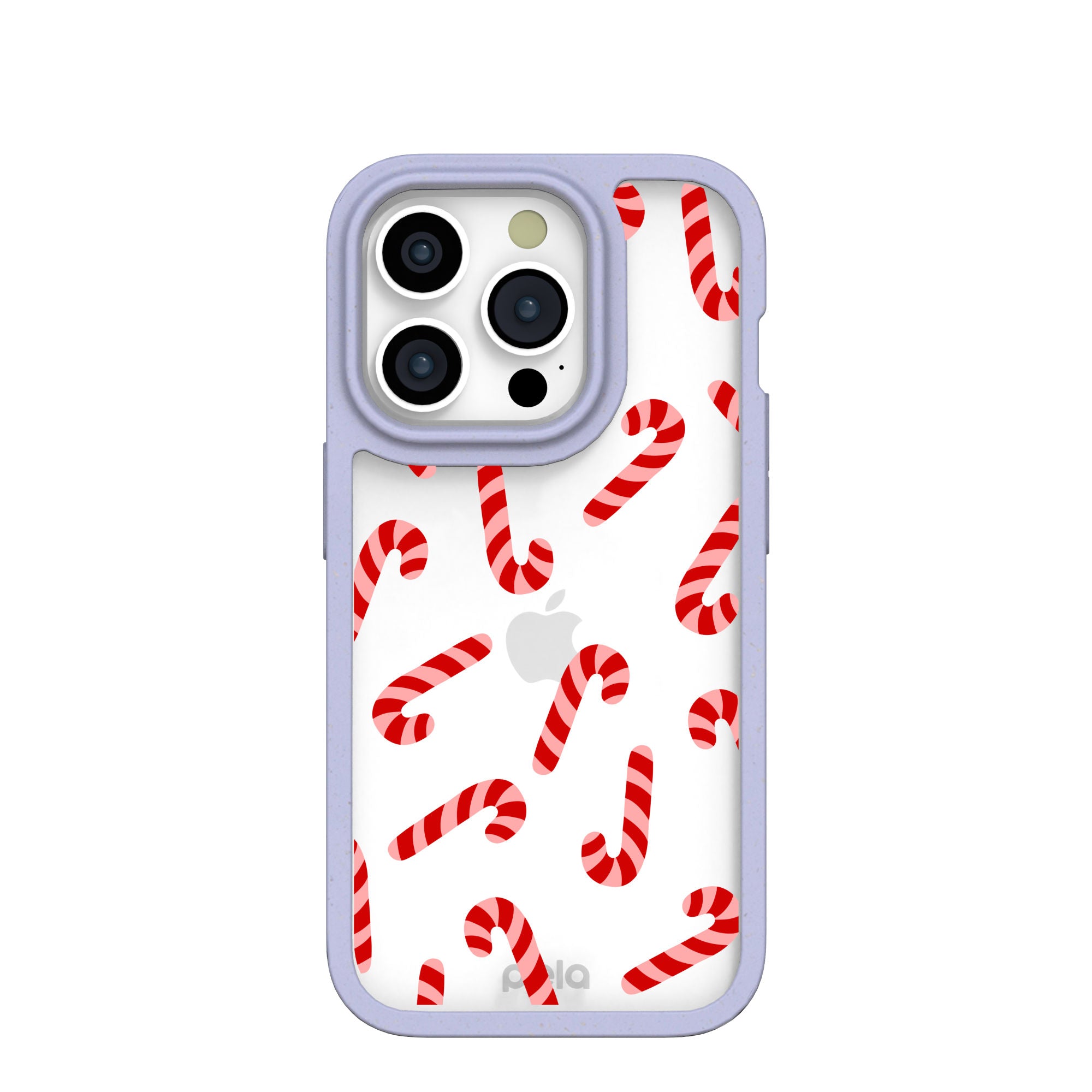 BlackTree Clear Candy Cane Chaos iPhone 15 Pro Case With Lavender Ridge