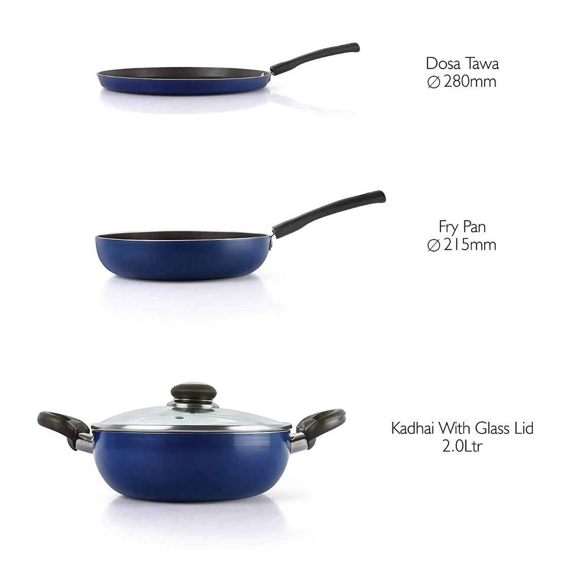 Cello Non-Stick Prima Induction Base Cookware Set, 3 Pieces - view 22