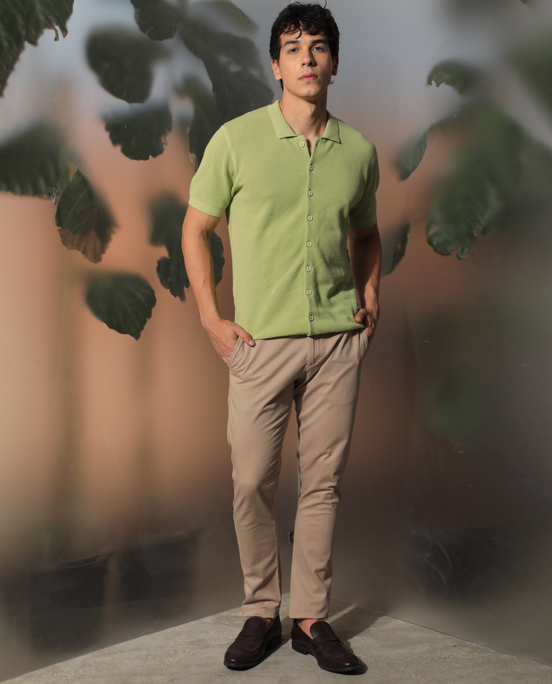 Rare Rabbit Men'S Alias Ss Light Green Shirt Cotton Fabric Collared Neck Short Sleeves Solid Print - view 10