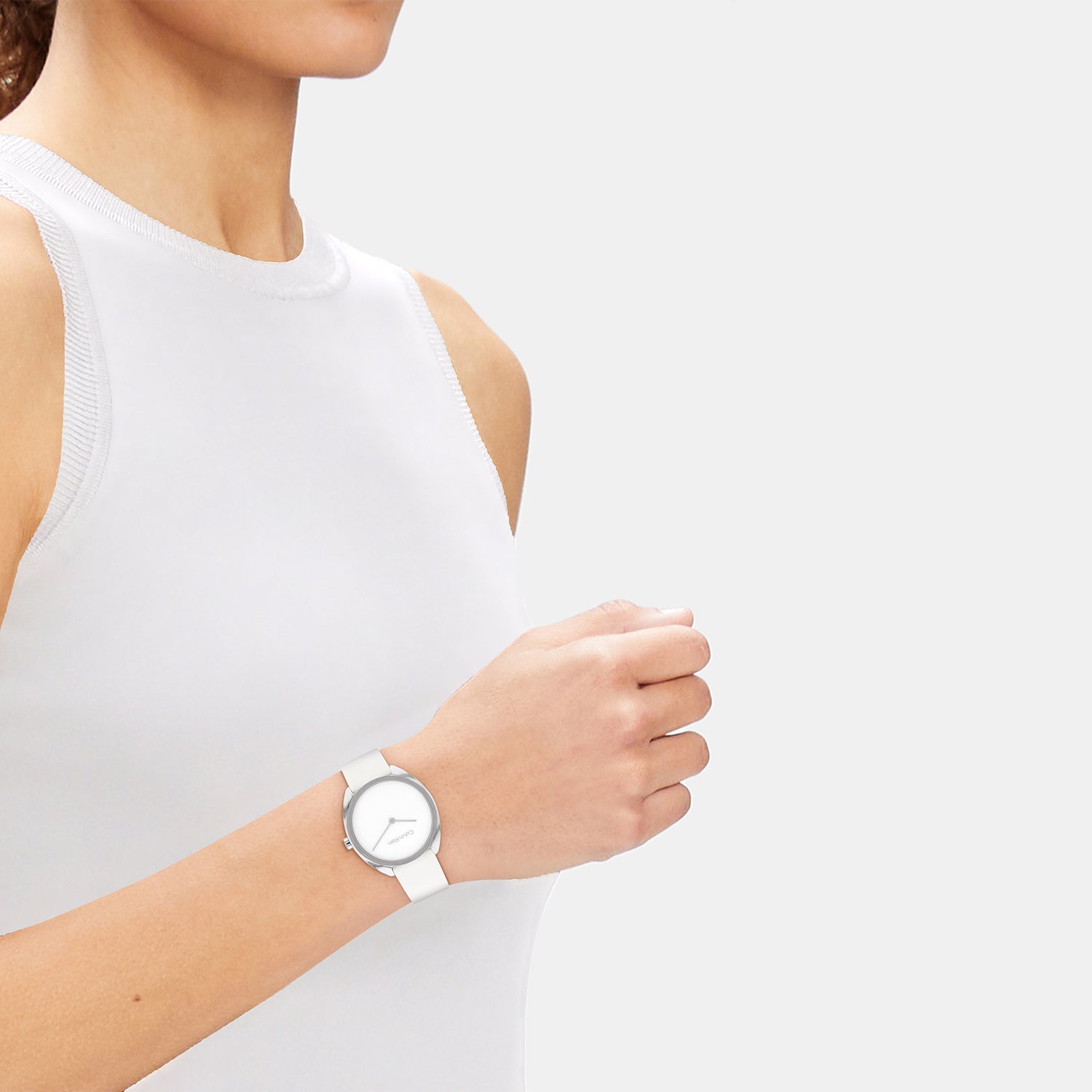 Calvin Klein Ck Adorn Women Quartz White Dial Analog Leather Watch 25200274 - view 4