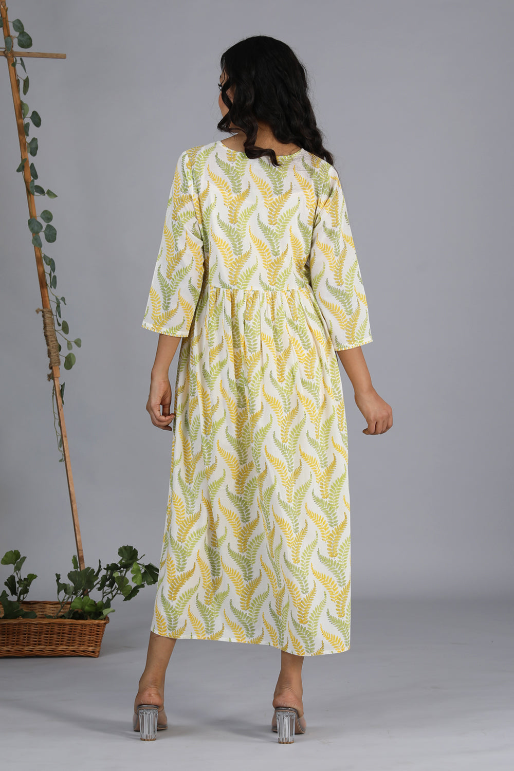 Kalanjali Ethnics Gathered cotton handblock printed kurti - view 8
