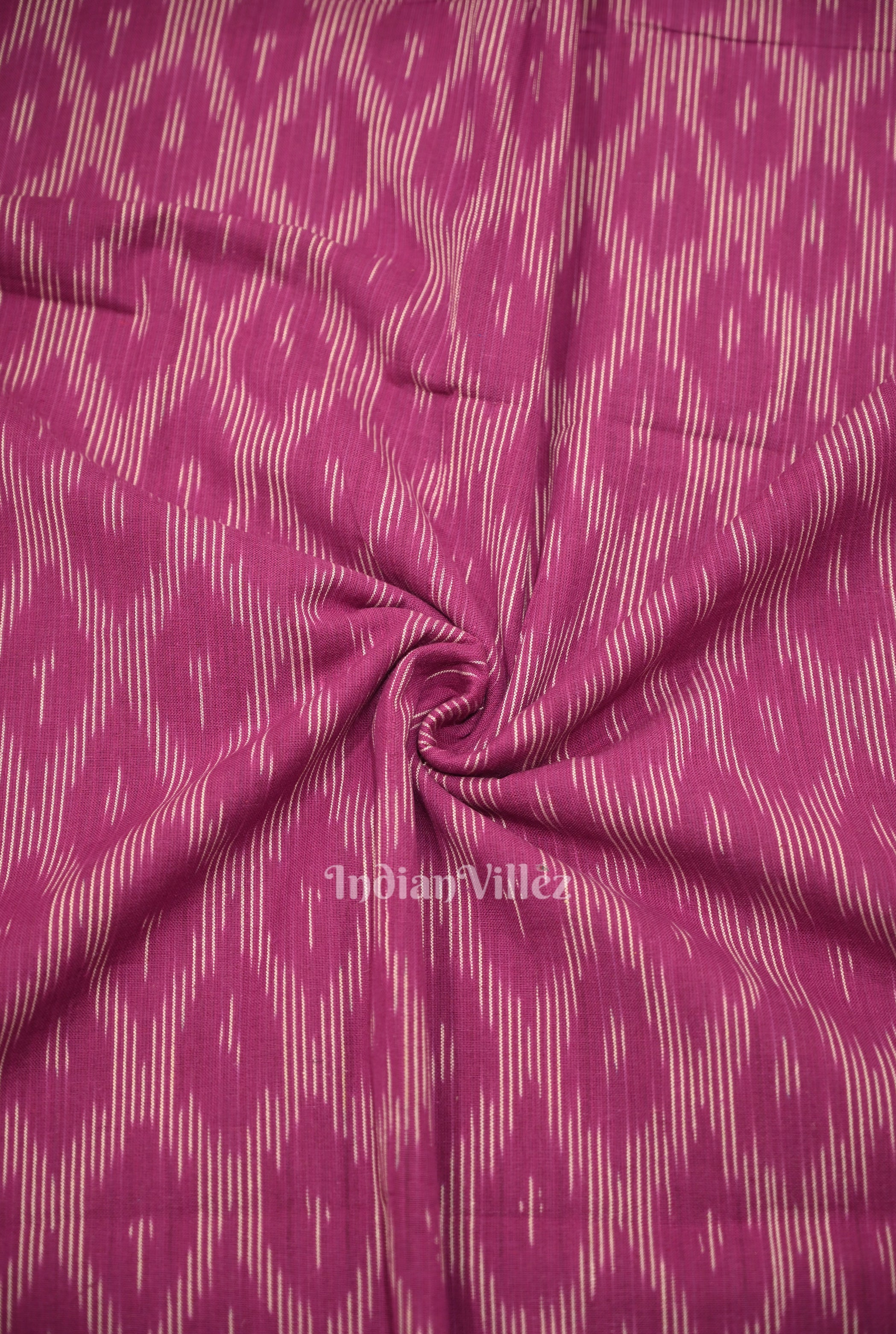 IndianVillèz Magenta Pink Pochampally Ikat Cotton Fabric