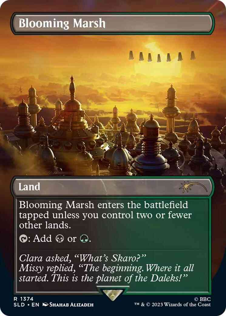 Blooming marsh 1374 – Magic Blooming Marsh [1374] [Borderless] [Doctor Who: Dalek Lands] [Secret Lair Drop] [Non-Foil]