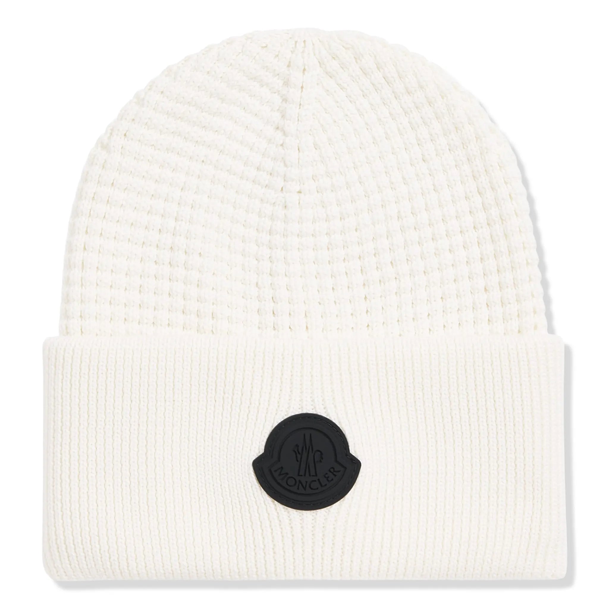 Moncler Ivory Tricot Cotton White Beanie