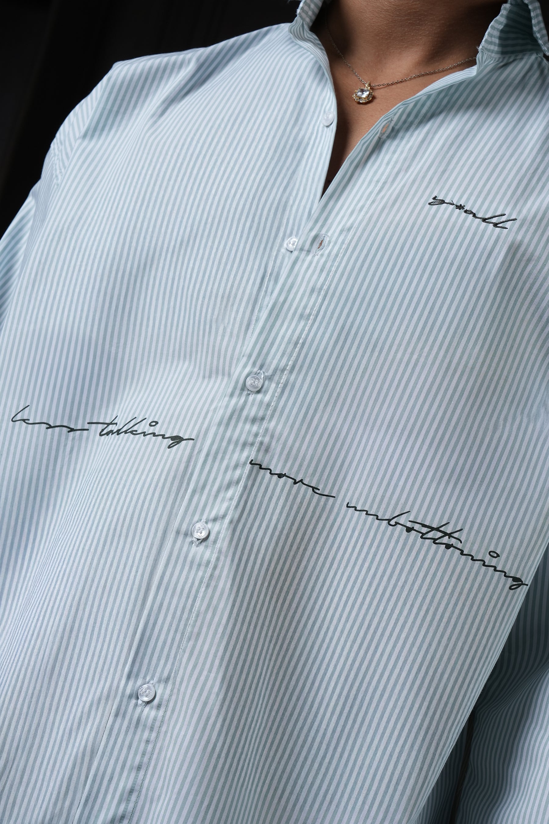 Y*all Talk in Line - Pinstripe Shirt - view 5