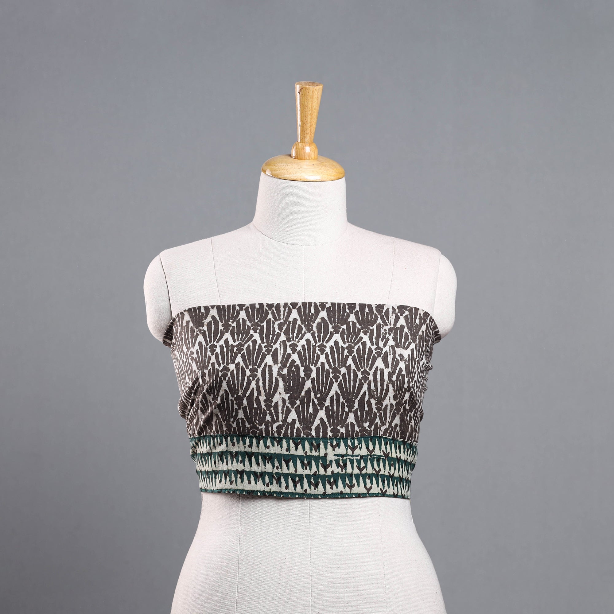 NOORI BAZAR Brown - Block Print Cotton Pipad Blouse Piece 53
