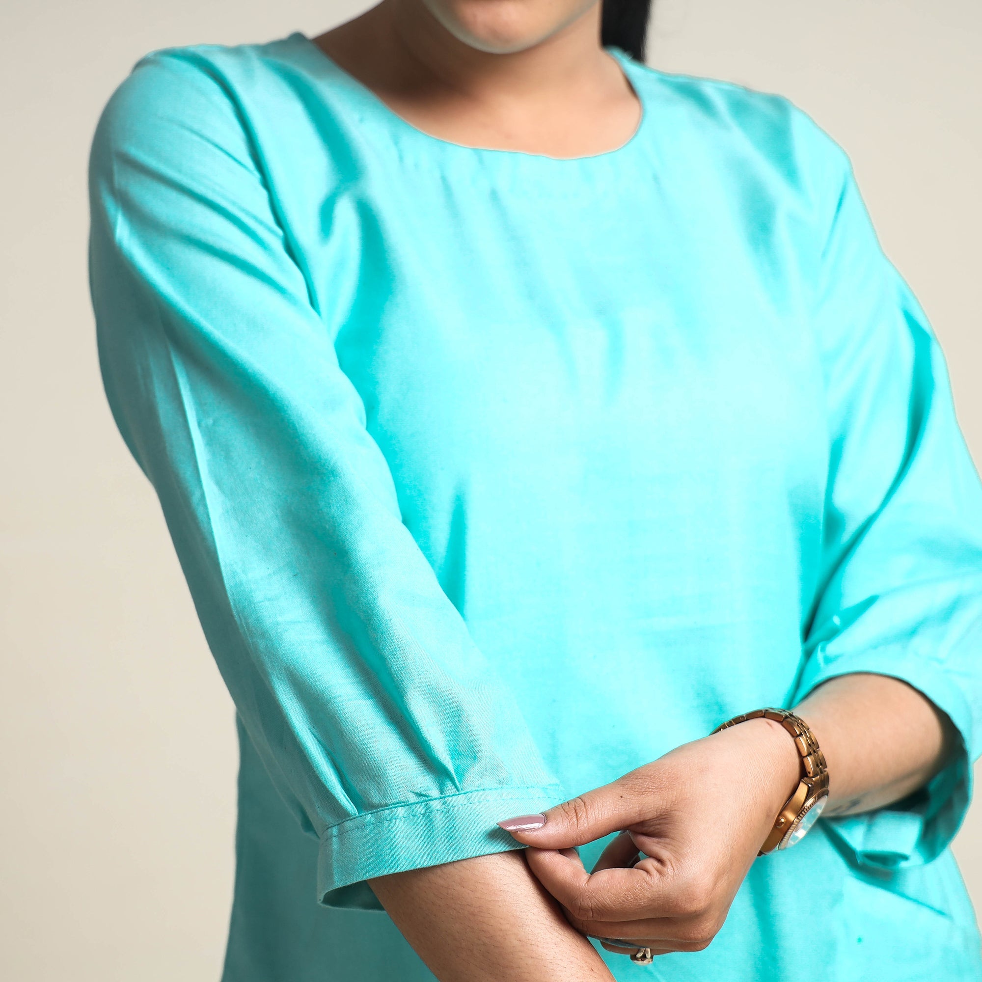 ITOKRI CASUALS Aqua Blue - Plain Linen Cotton Co-Ord Set - view 5