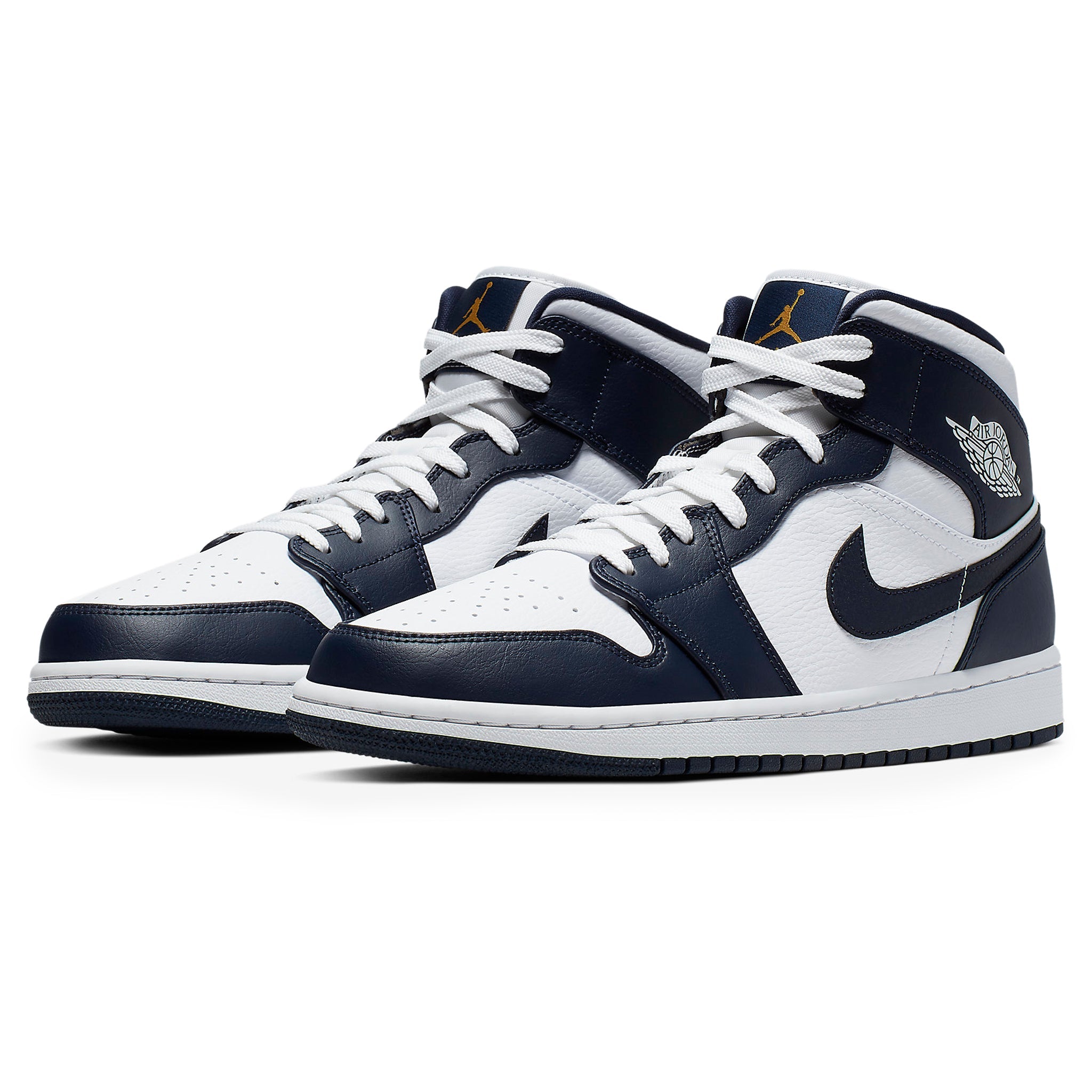 Air Jordan 1 Mid White Metallic Gold Obsidian - view 2