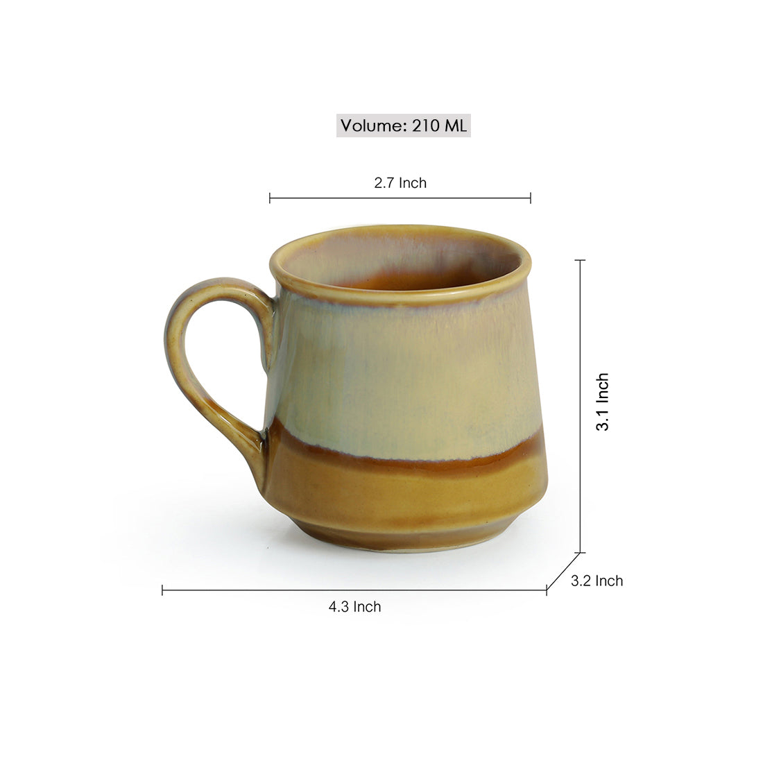EXCLUSIVELANE 'Silver Gold Dusk' Tea & Coffee Cups Dual-Glazed Studio Pottery In Ceramic (Set Of 6) - view 5