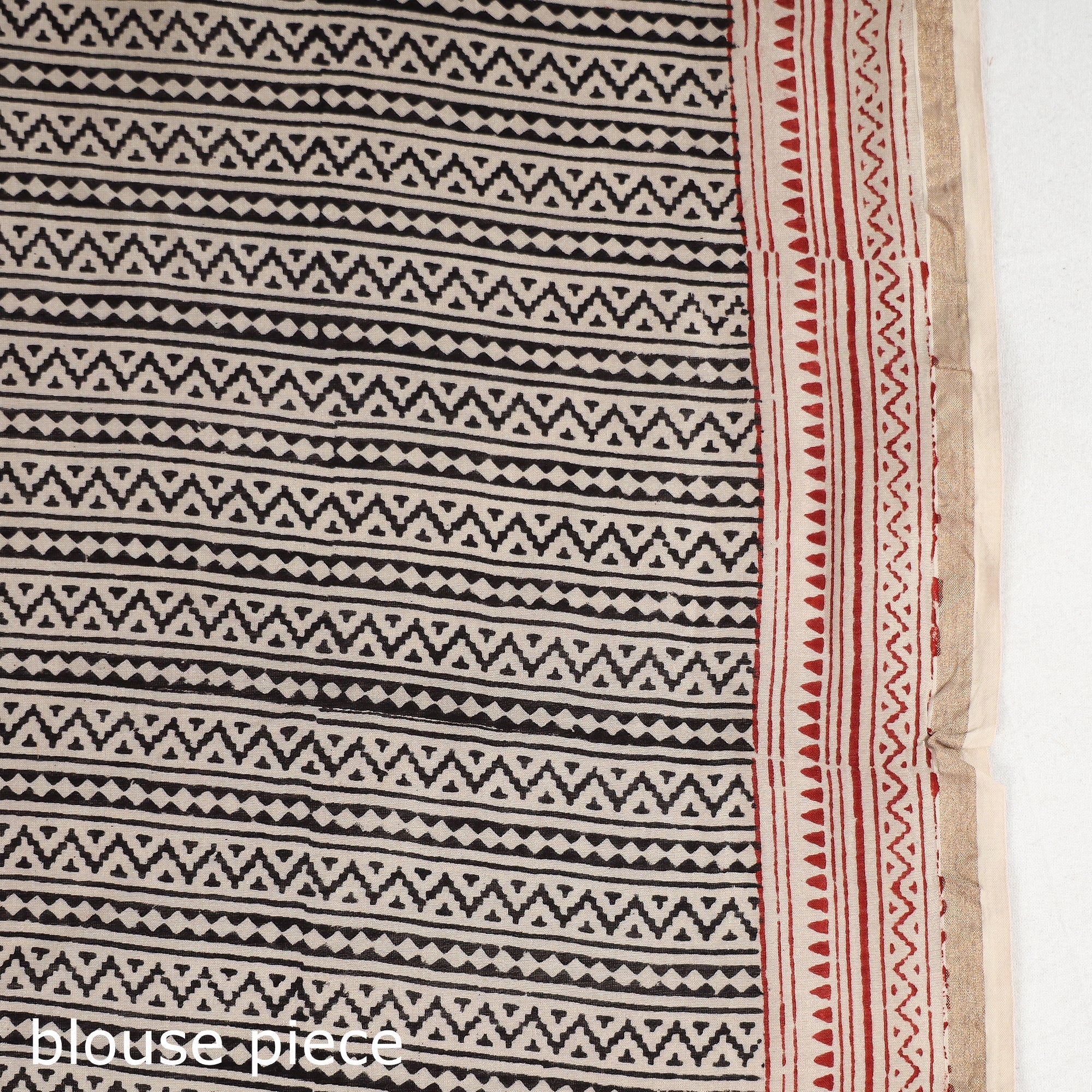 BAGH PRINTS BY MOHAMMED BILAL KHATRI Beige - Bagh Hand Block Printed Natural Dyed Chanderi Silk Saree - view 8