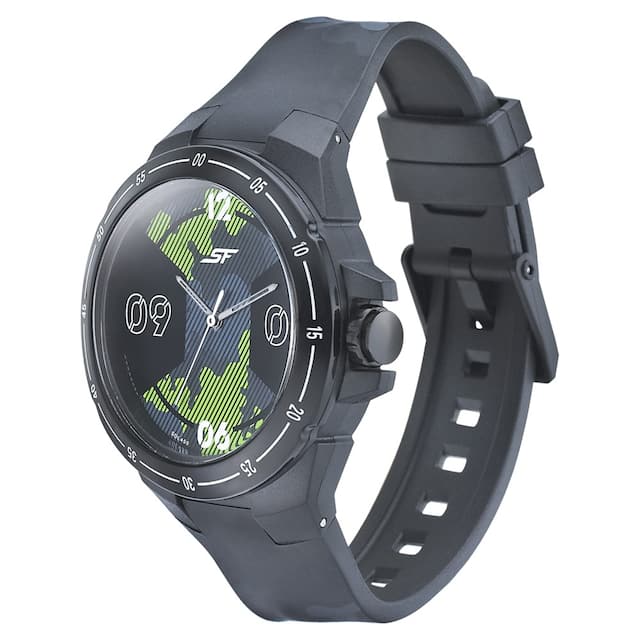 Sonata SF Turbo Black & Green Dial Plastic Strap