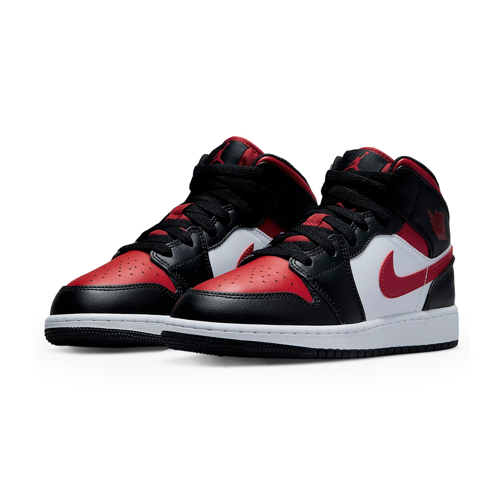 Air Jordan 1 Mid Black Fire Red (GS) - view 2