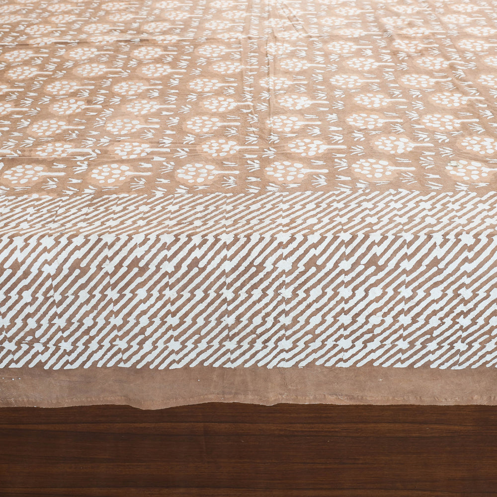 BINDAAS UNLIMITED Brown - Block Art Print Cotton Double Bindaas Bed Sheet (110 x 93 in) - view 4