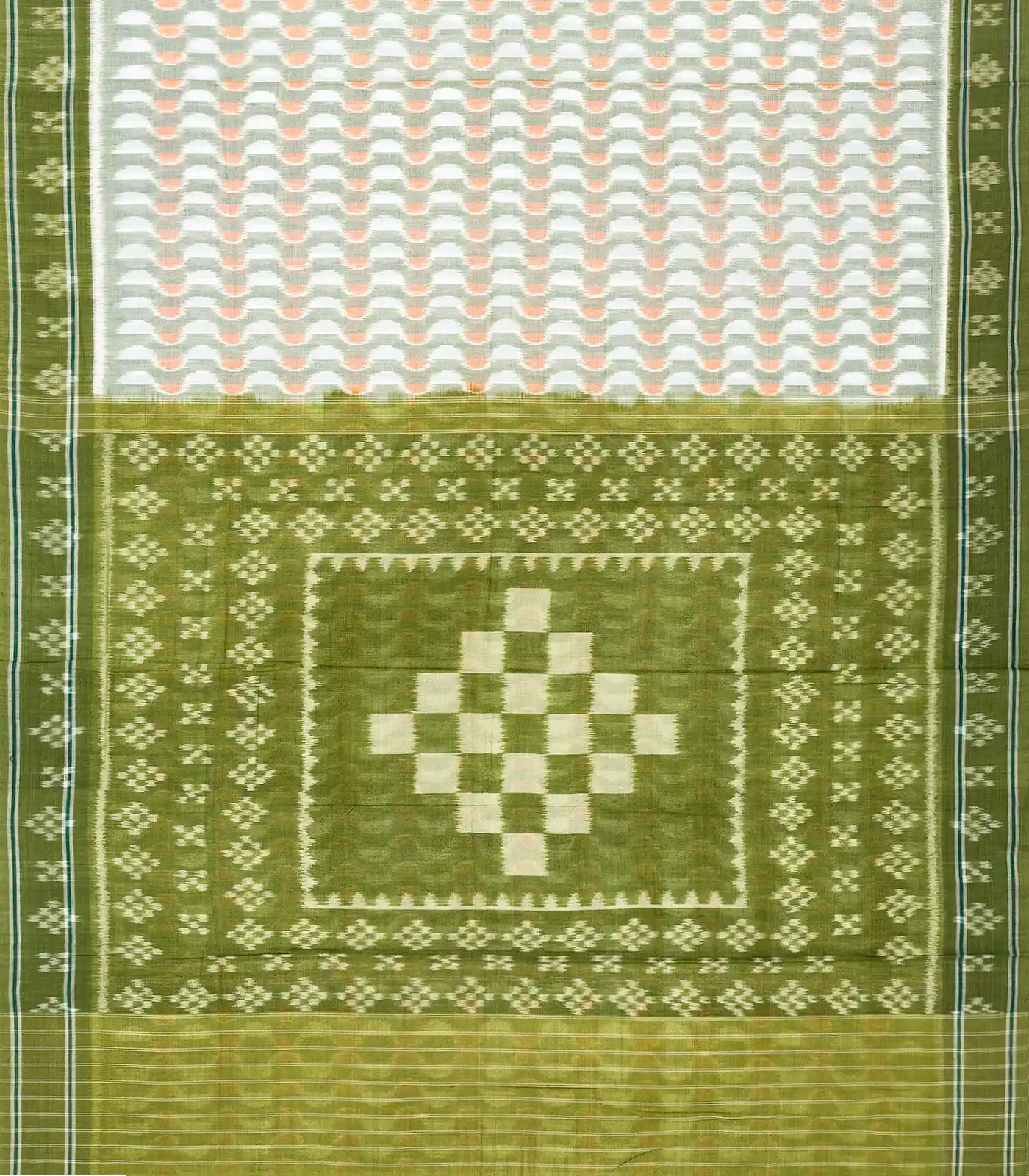 RmKV White Handloom Orissa Cotton Saree With Tie & Dye Motifs - view 2